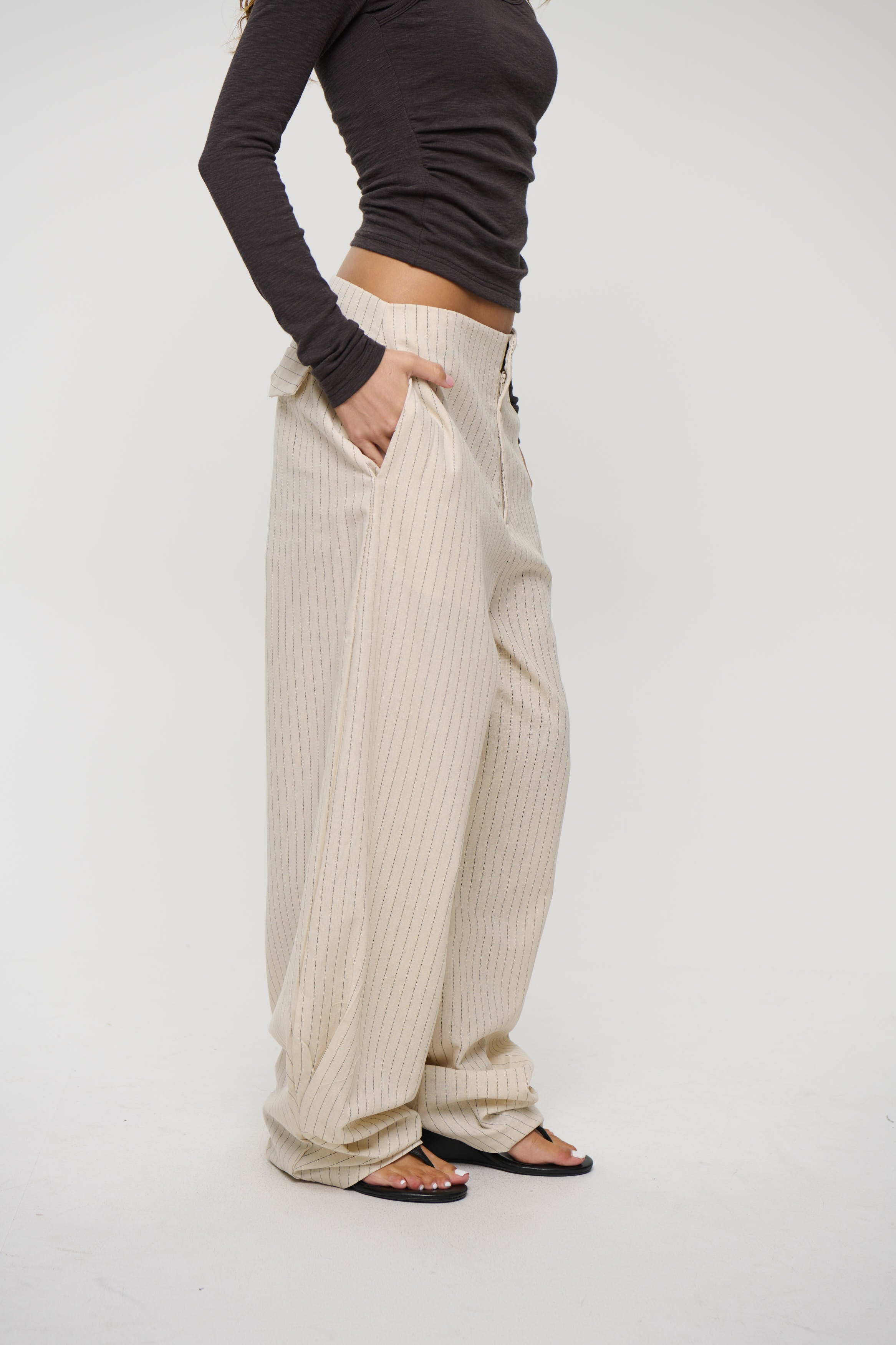 Romley Pinstripe Pant Oat
