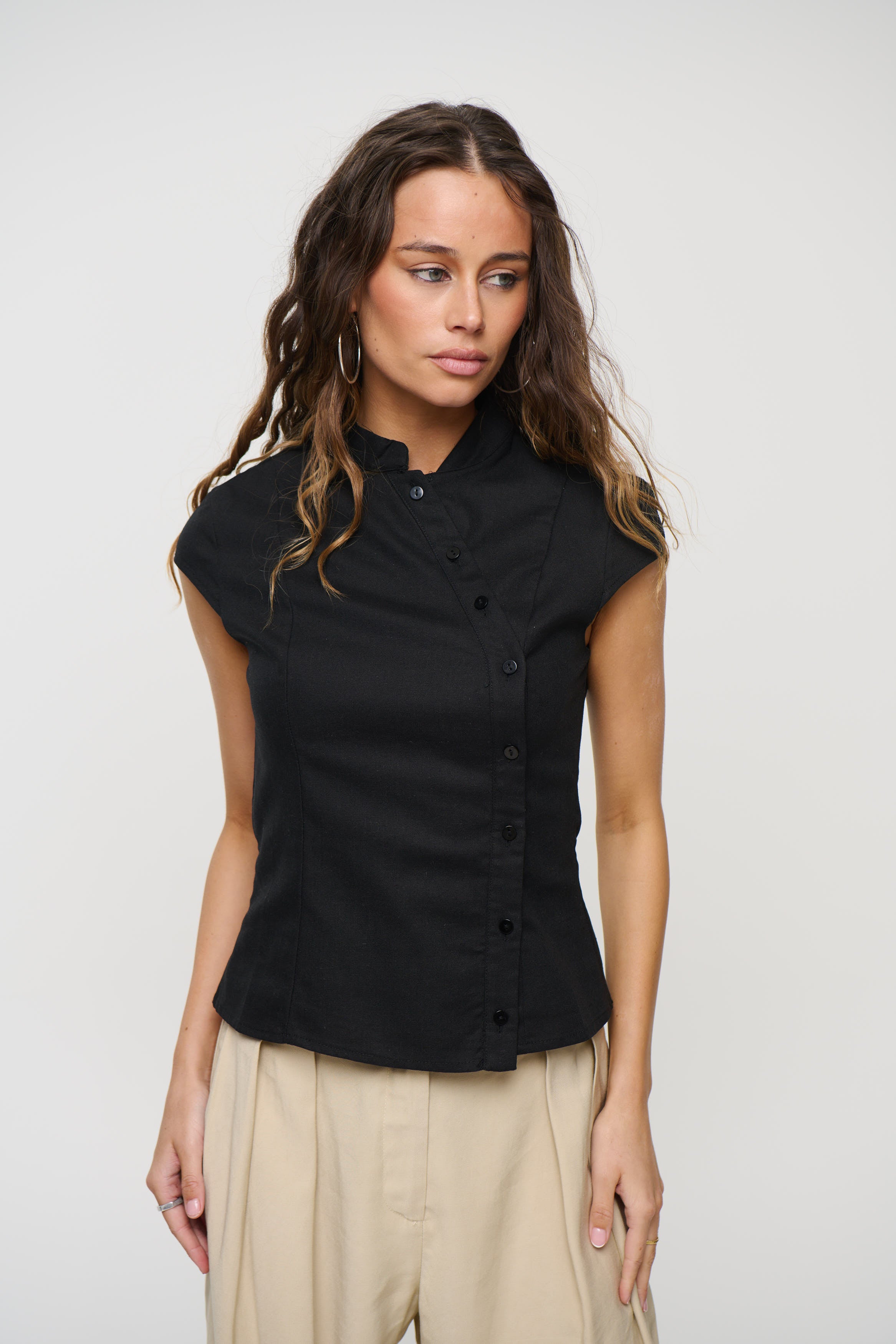 Renay Button Up Black