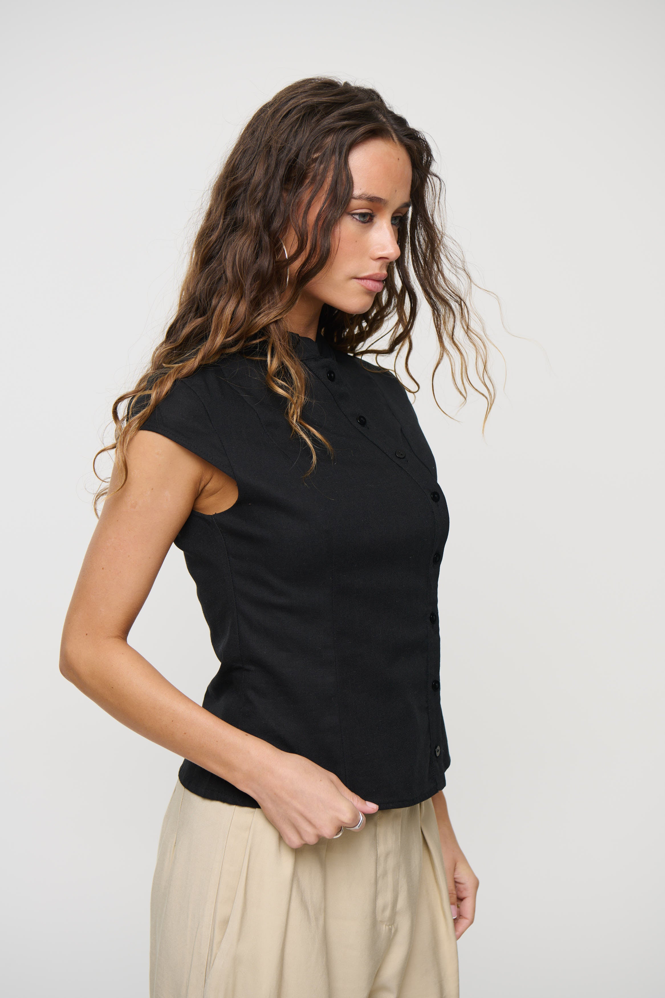 Renay Button Up Black