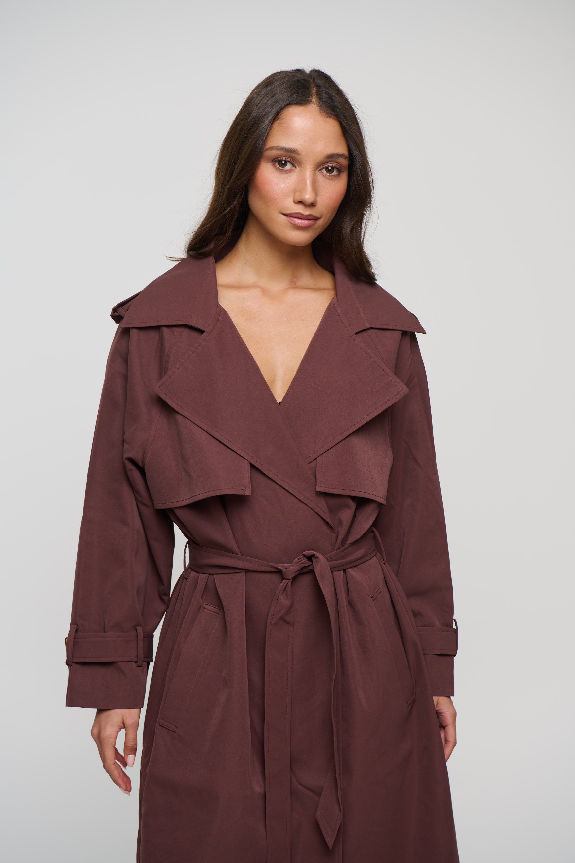 Darci Trench Chocolate