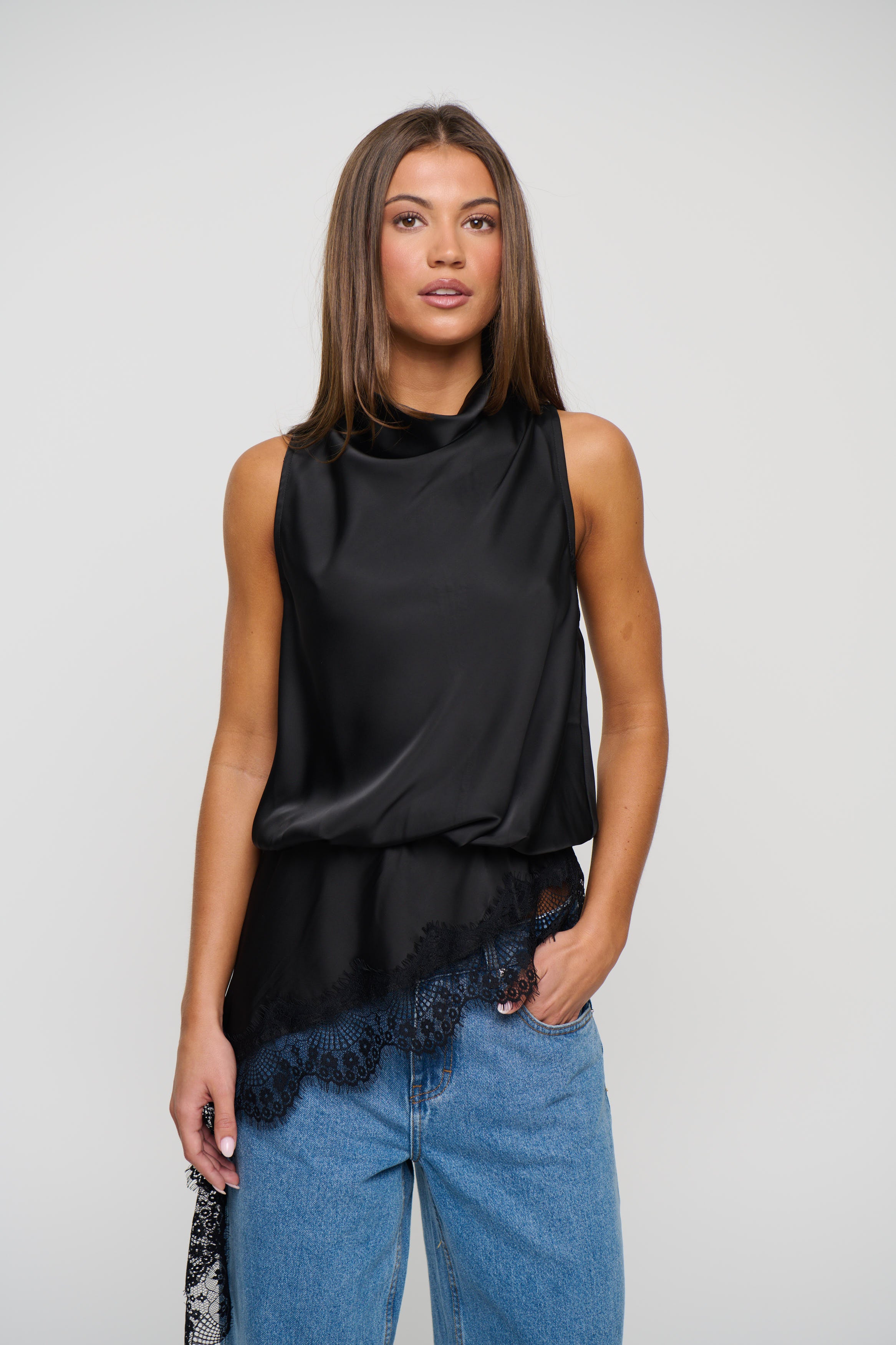 Prue Lace Top Black