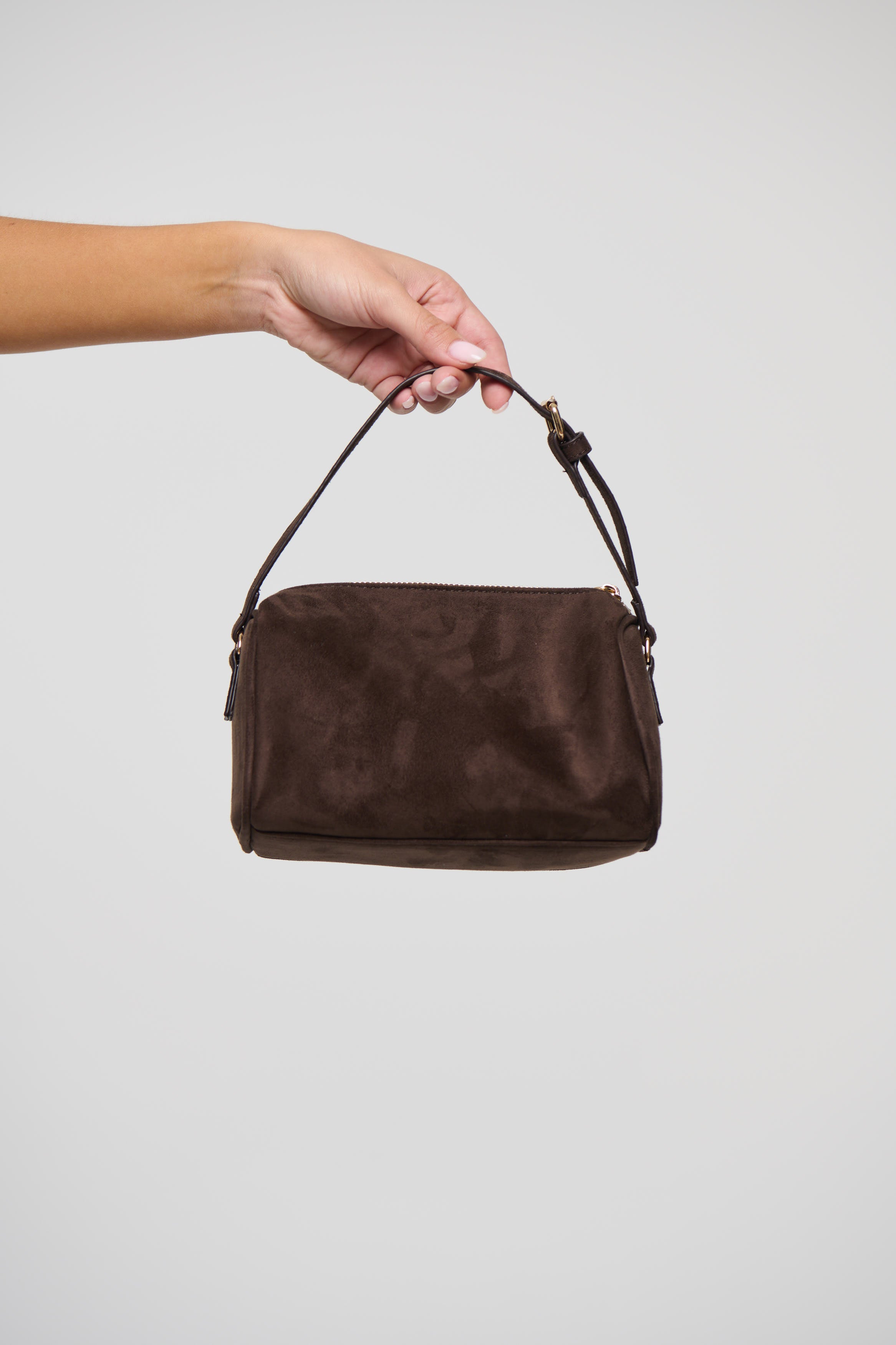 Donna Handle Bag Dark Cacao Suede