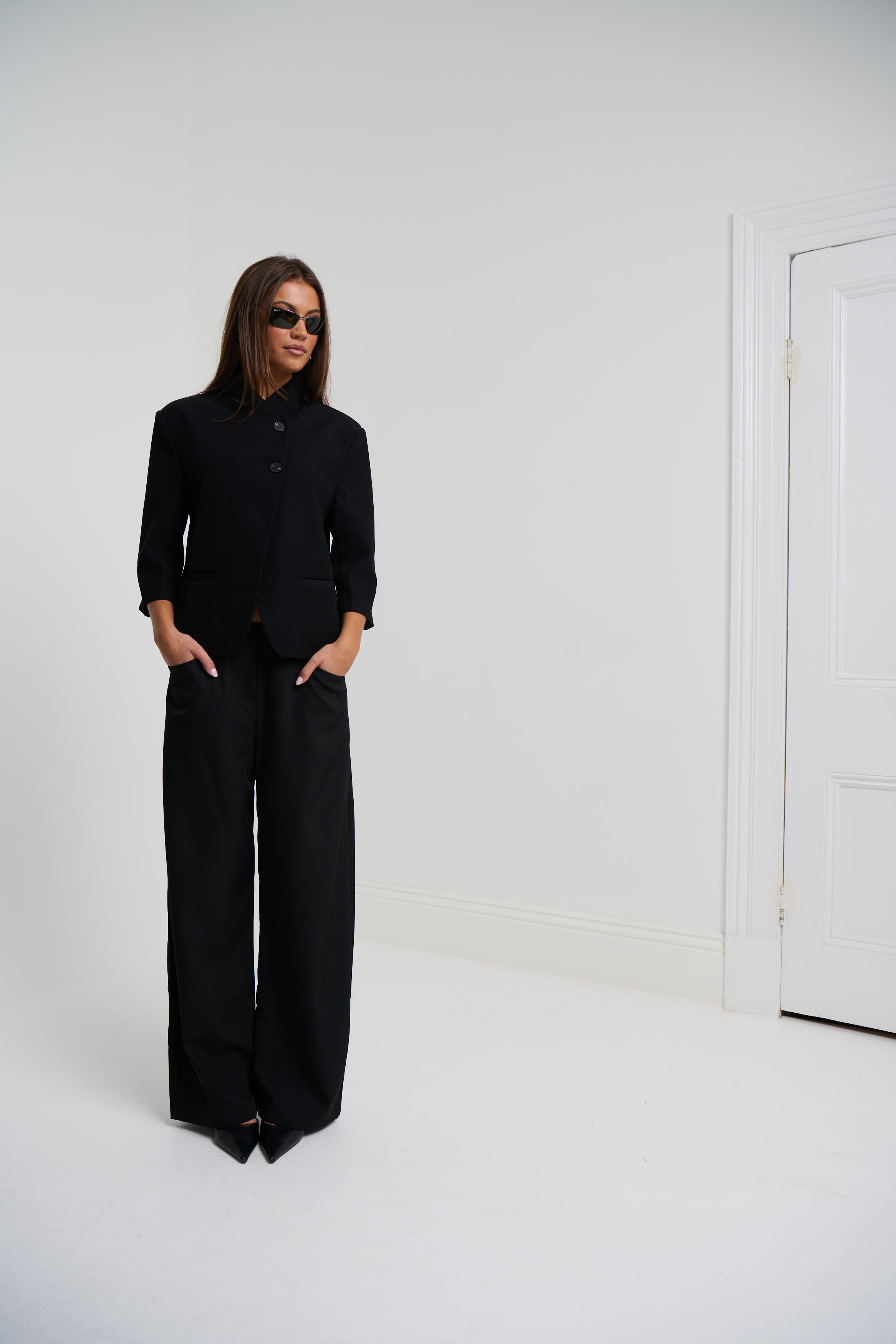 Aspen 3/4 Sleeve Blazer Black