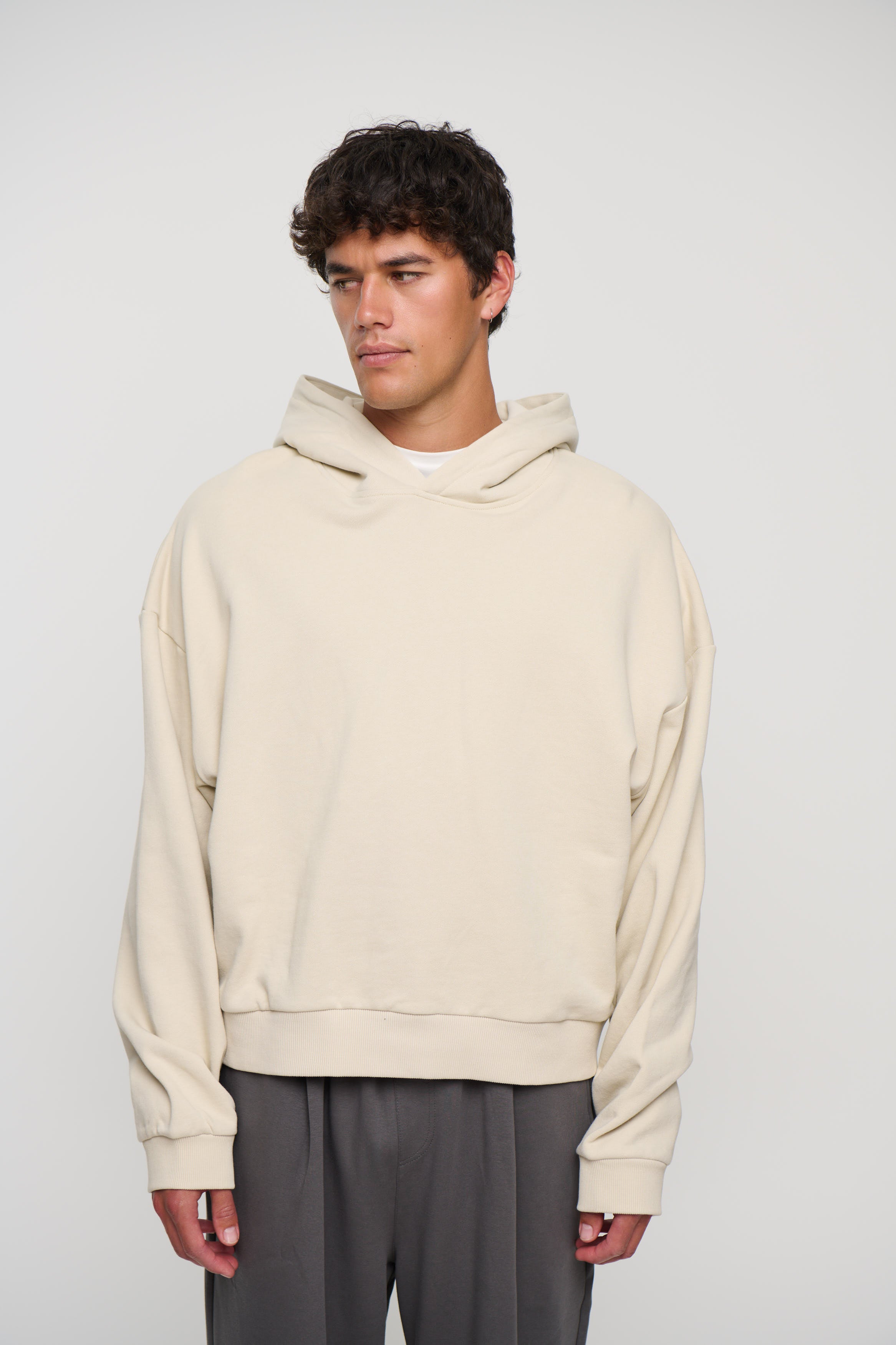 Marcus Heavyweight Cotton Hoodie Ivory