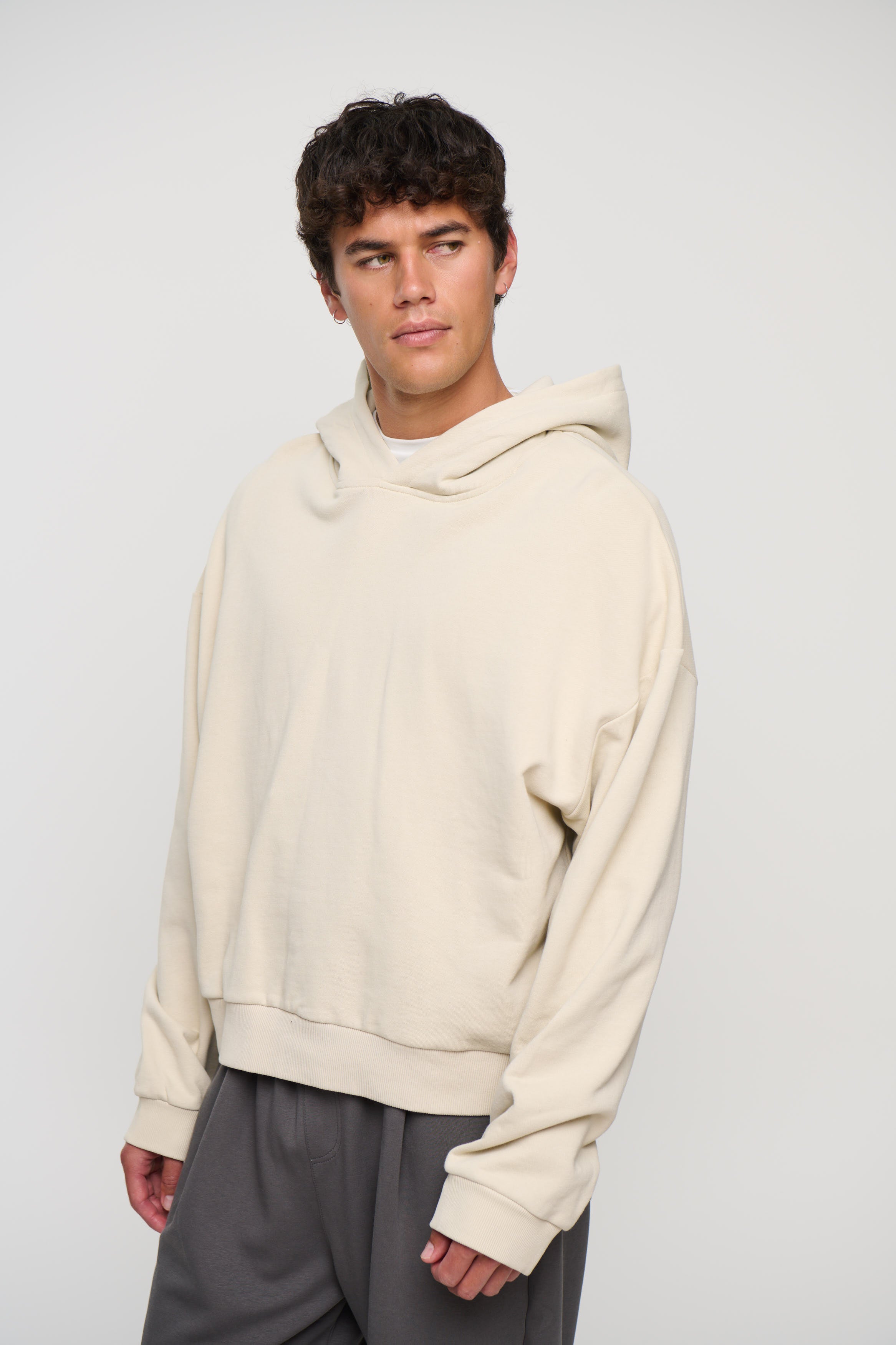 Marcus Heavyweight Cotton Hoodie Ivory