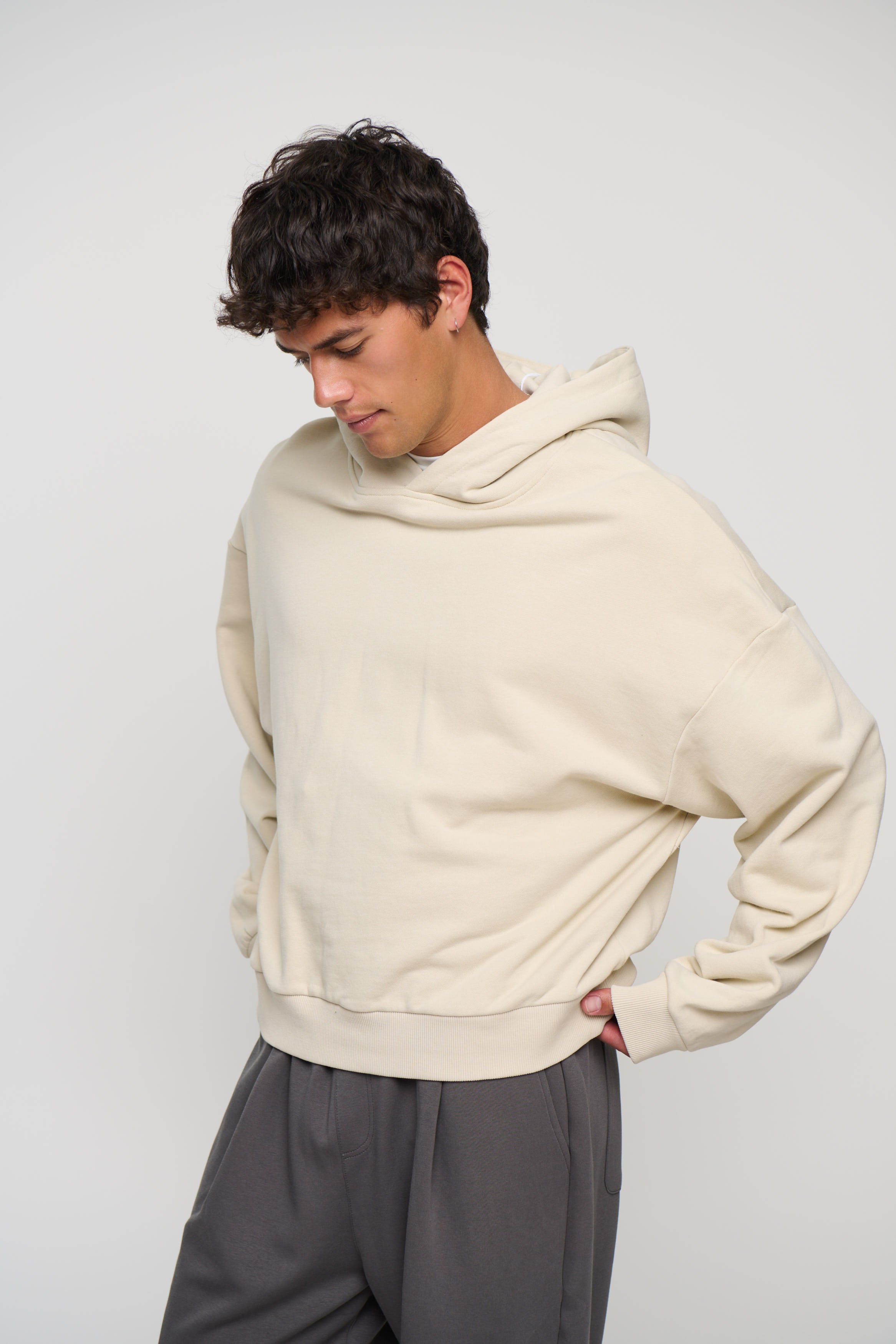 Marcus Heavyweight Cotton Hoodie Ivory