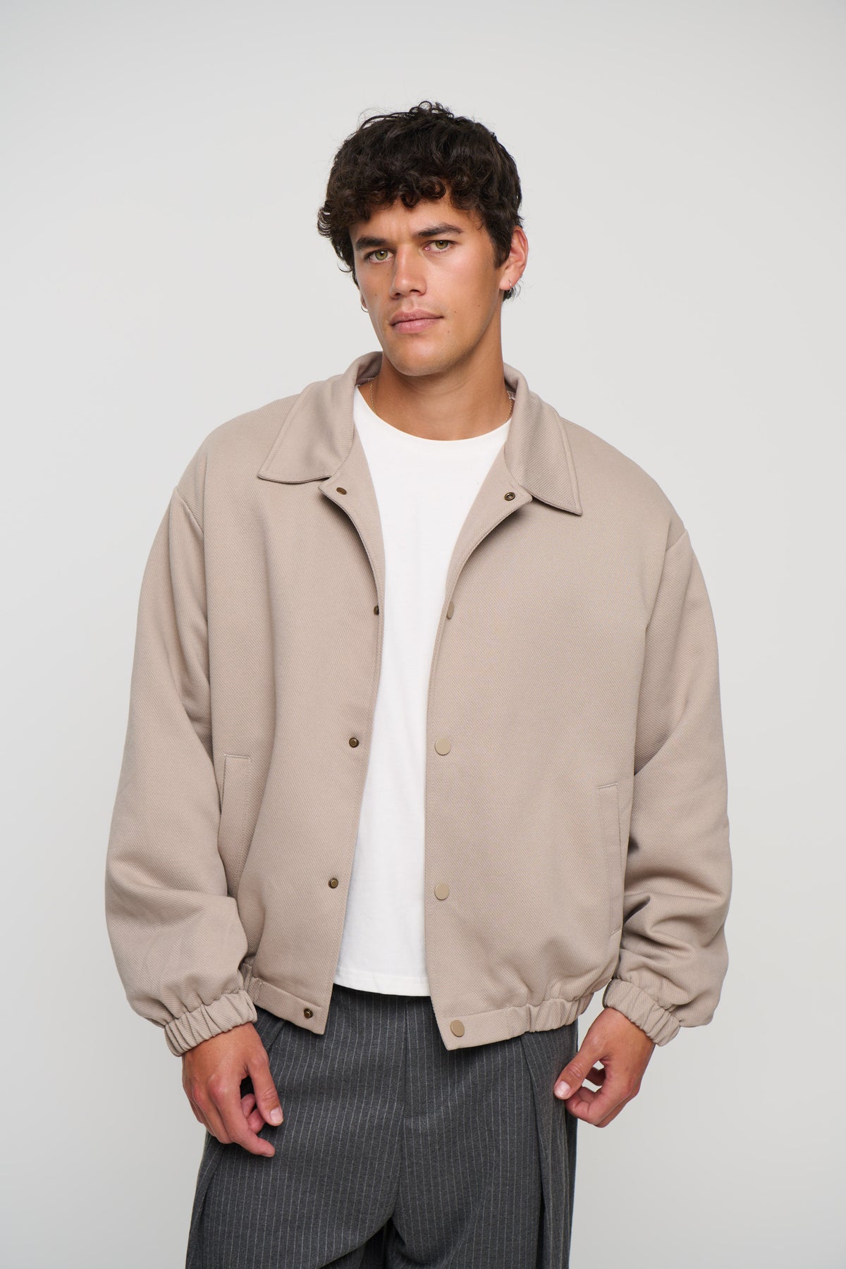 Chet Textured Bomber Ivory