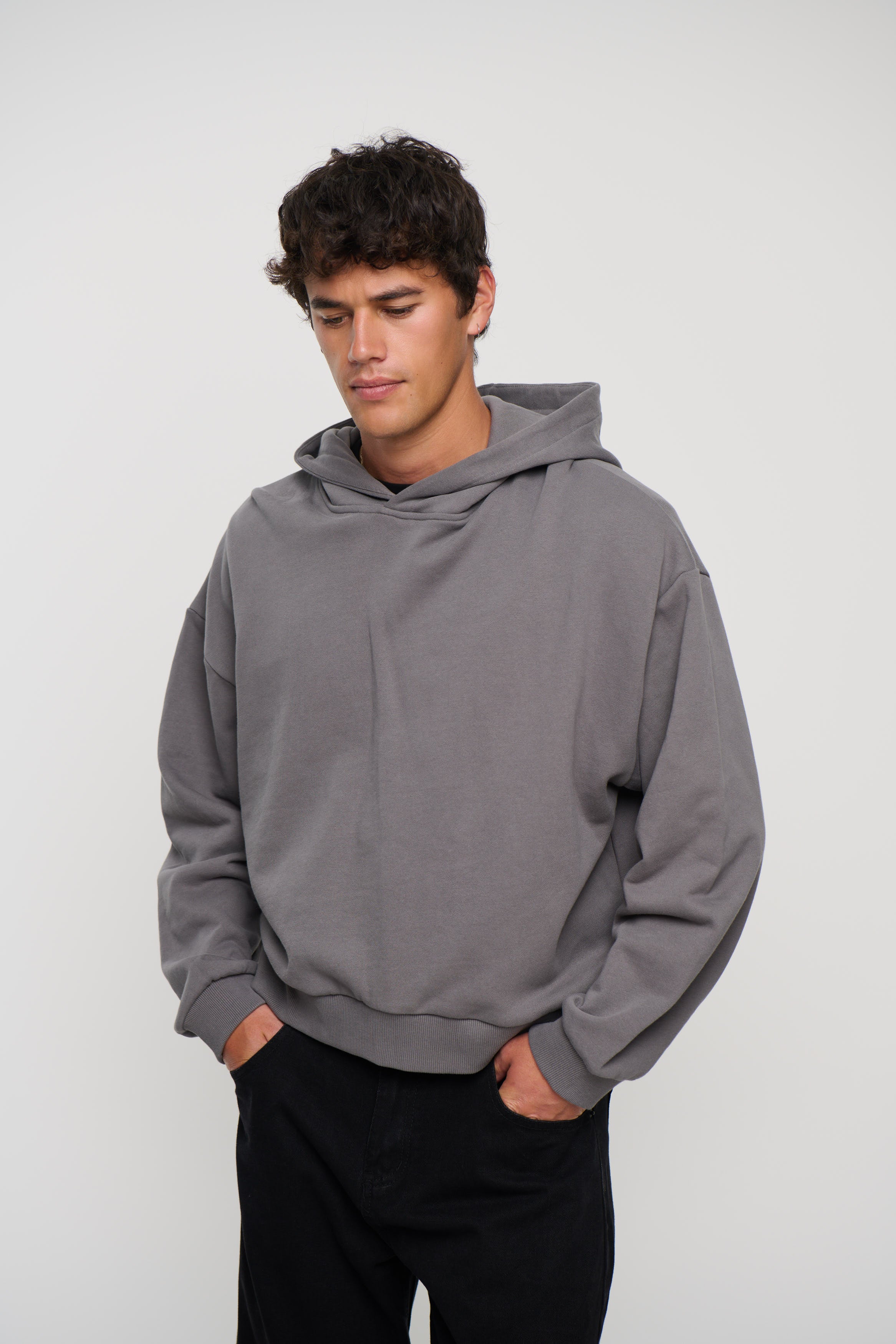 Marcus Heavyweight Cotton Hoodie Charcoal