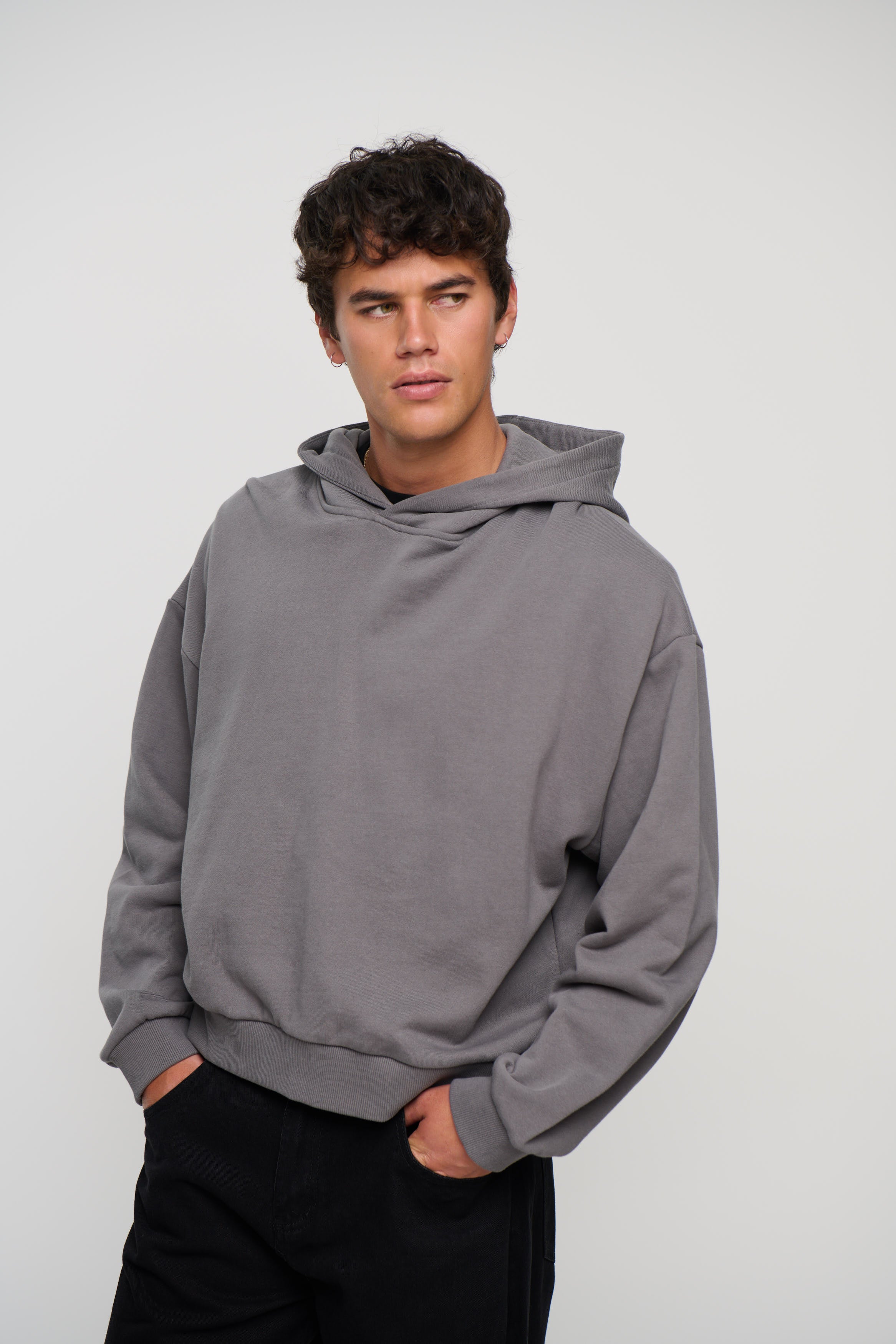 Marcus Heavyweight Cotton Hoodie Charcoal