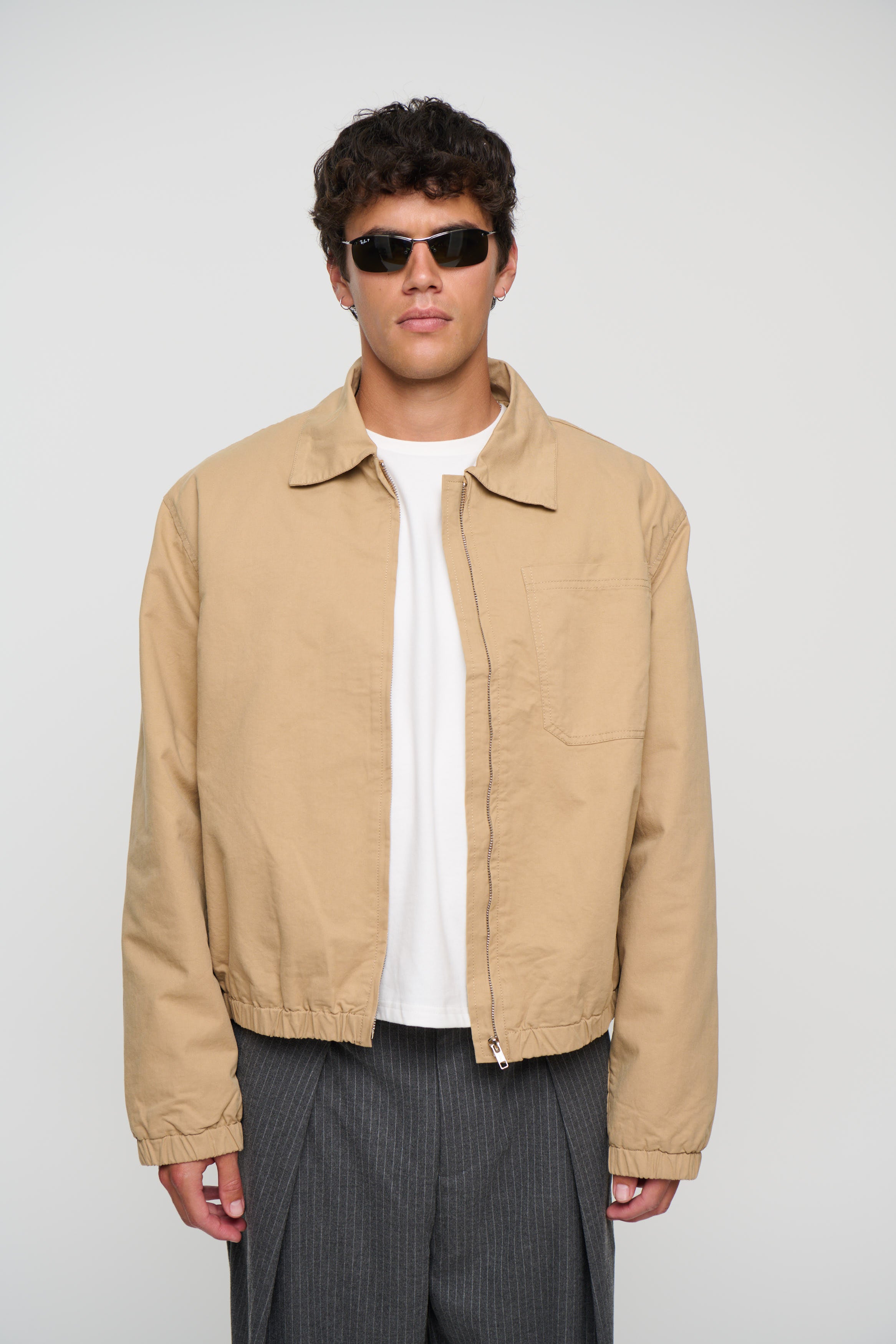 Charlie Soft Cotton Bomber Sand