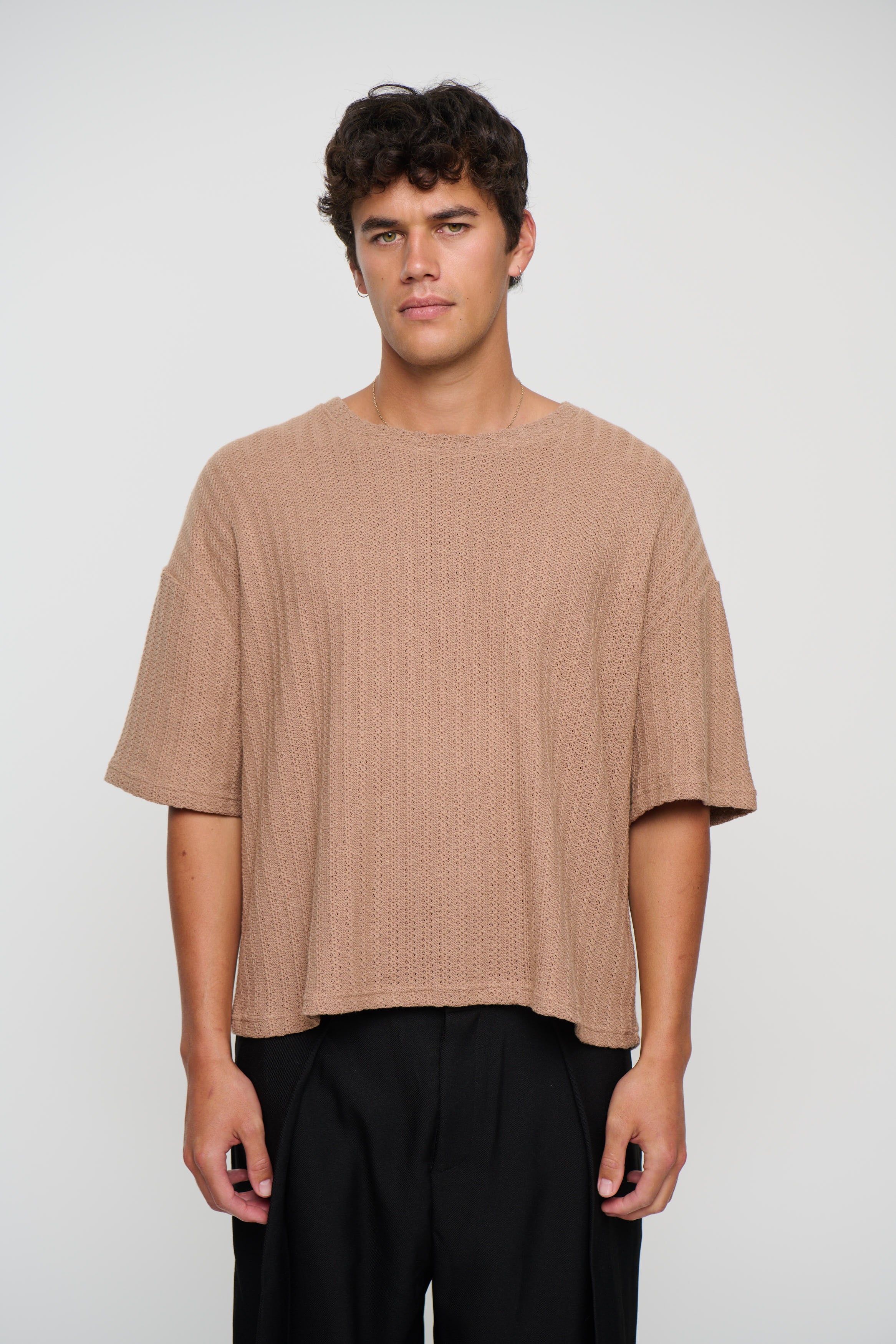 Vinnie Two Thread Stitch Tee Choc