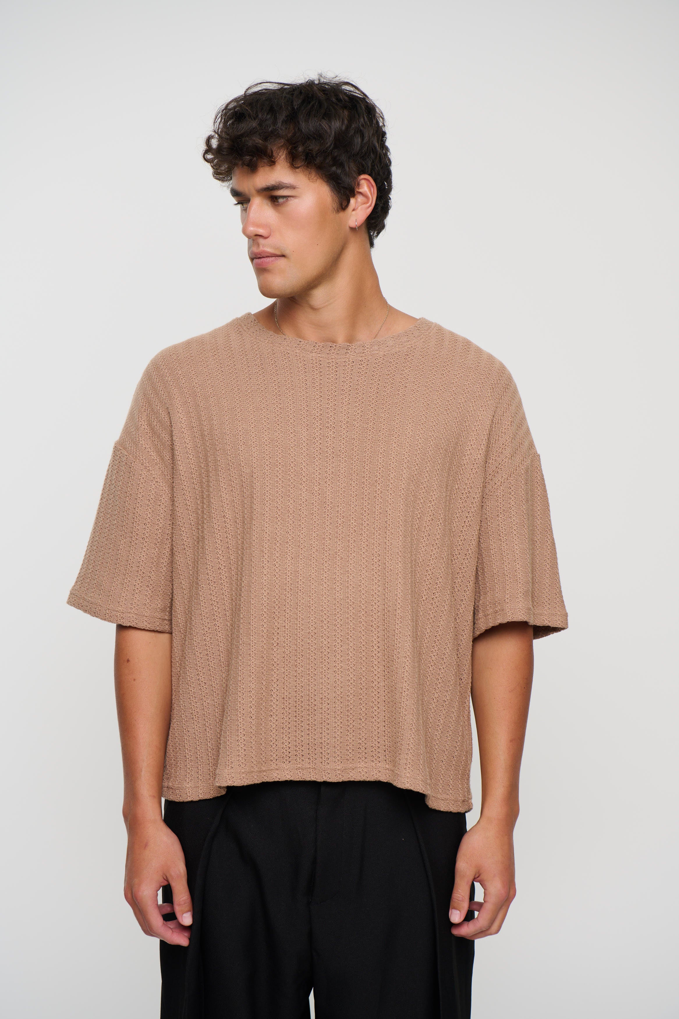 Vinnie Two Thread Stitch Tee Choc