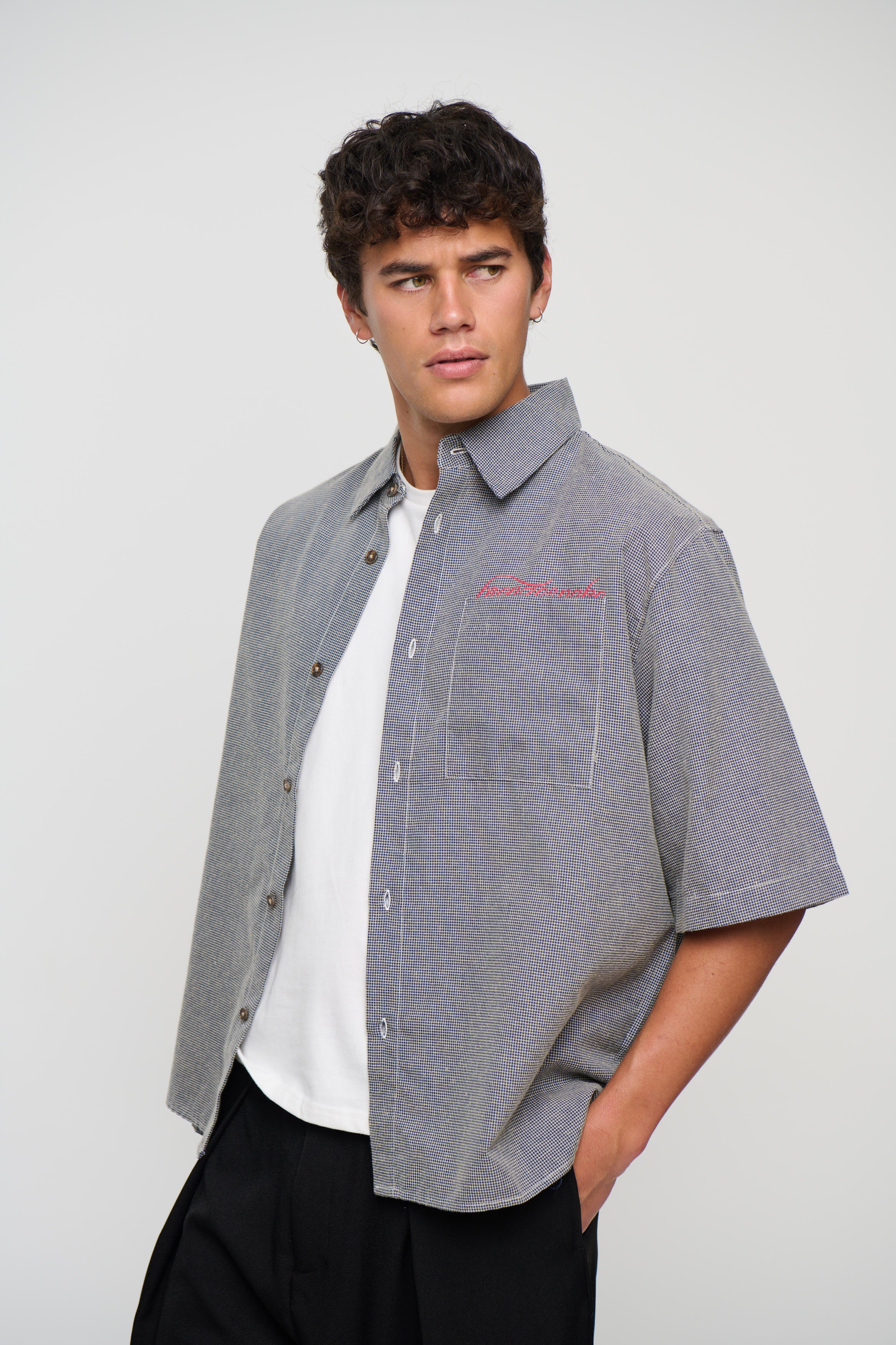 Scott Shirt Check Blue Print