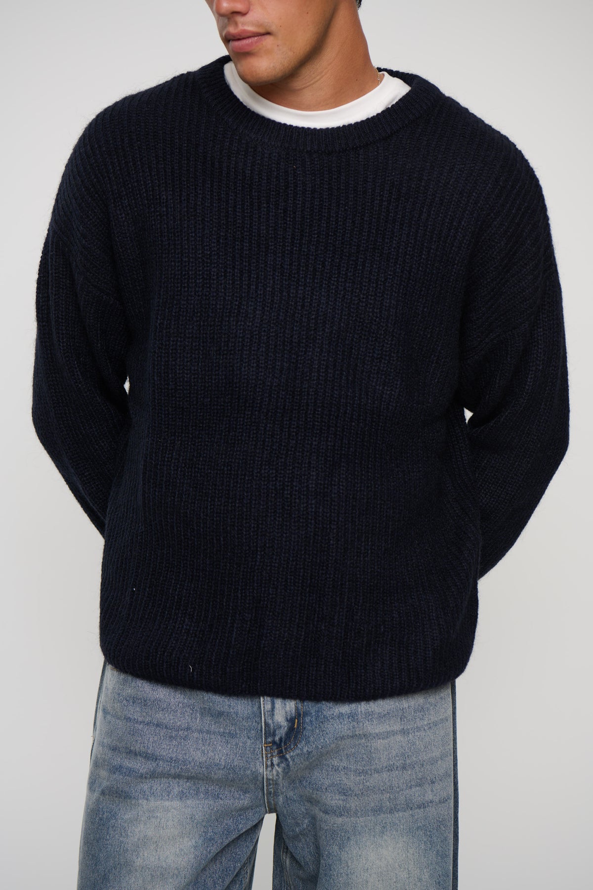 Mohair Knit Dark Navy