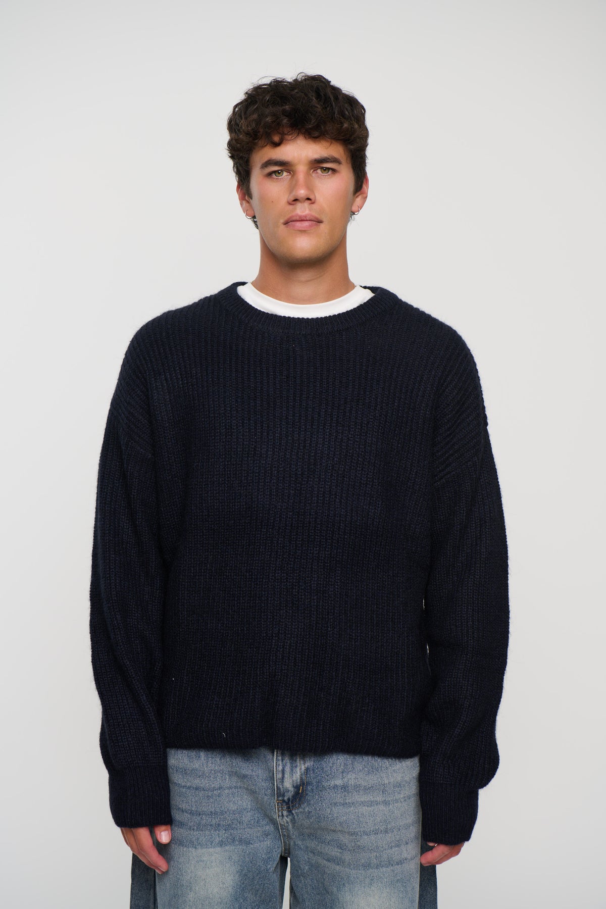 Mohair Knit Dark Navy