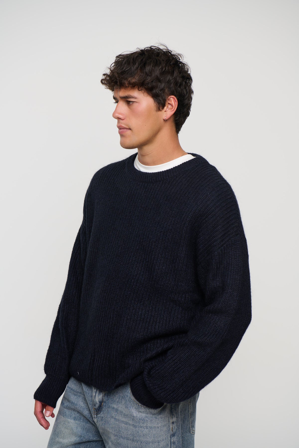 Mohair Knit Dark Navy