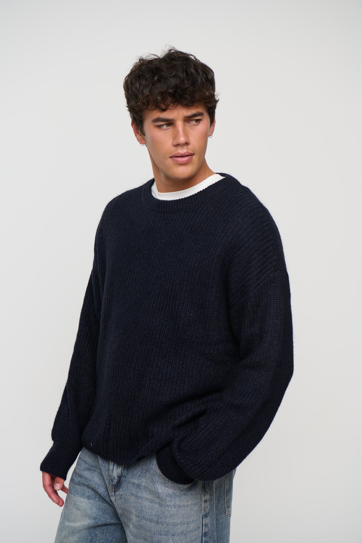 Mohair Knit Dark Navy