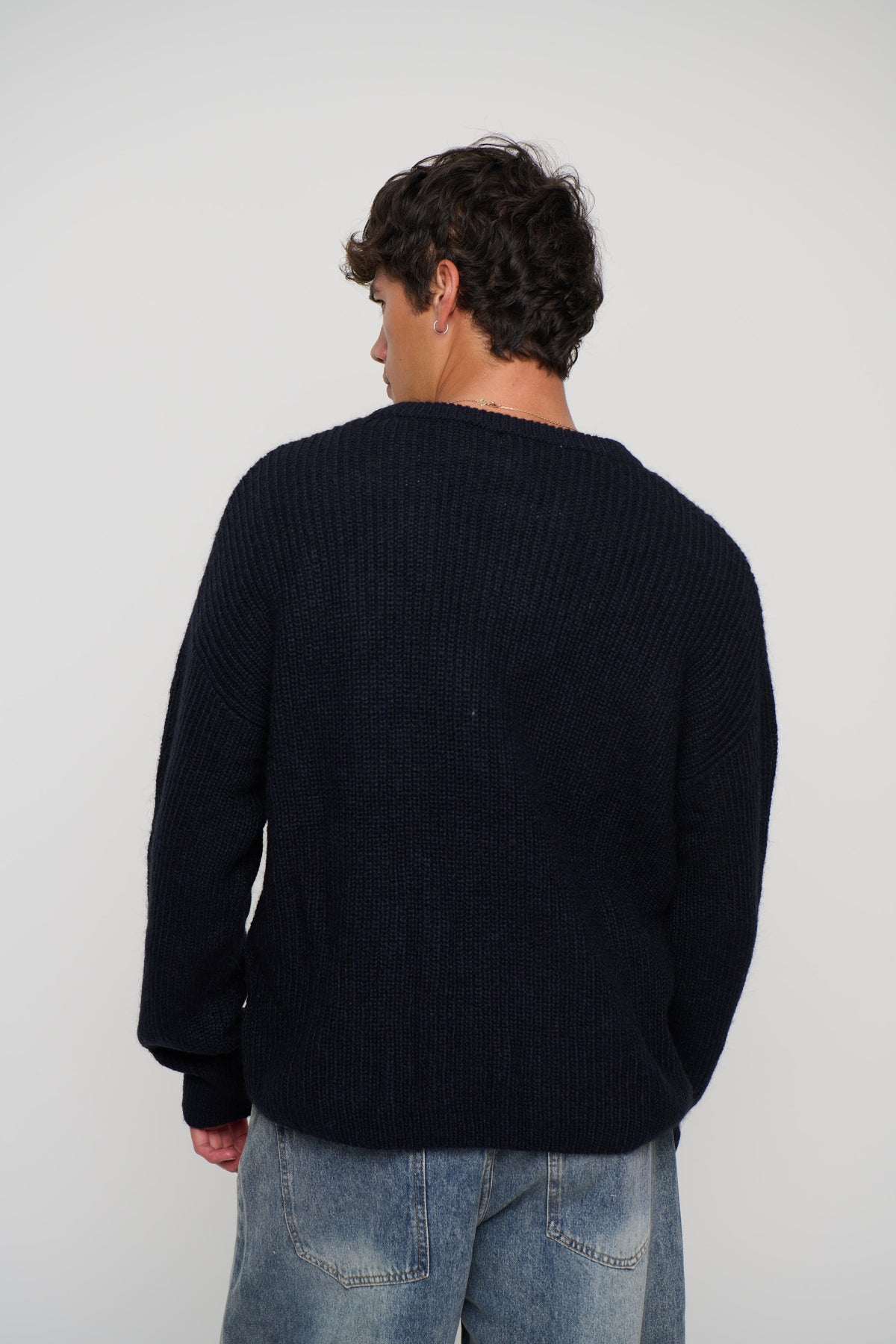 Mohair Knit Dark Navy
