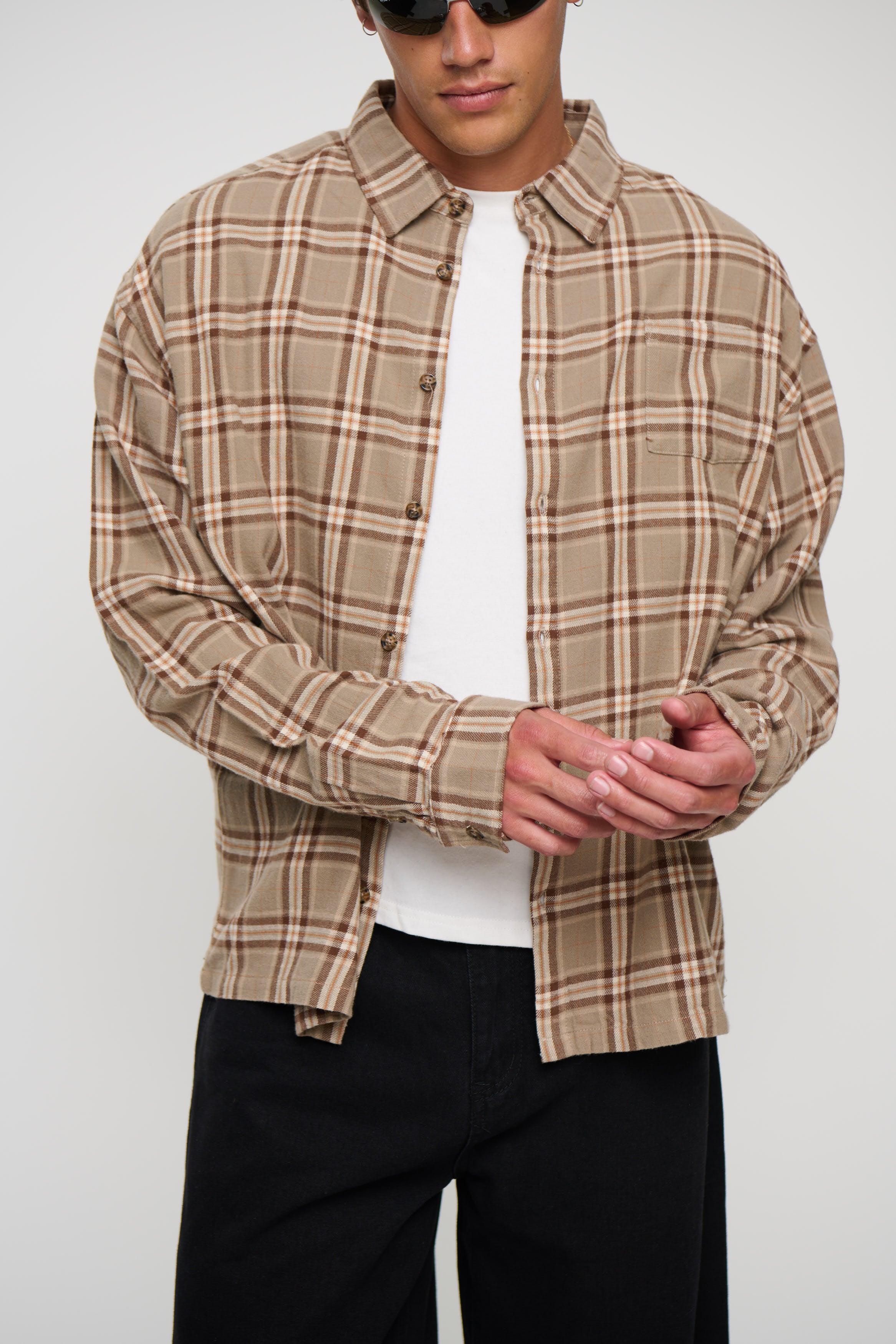 Brooklyn Check Shirt Light Brown