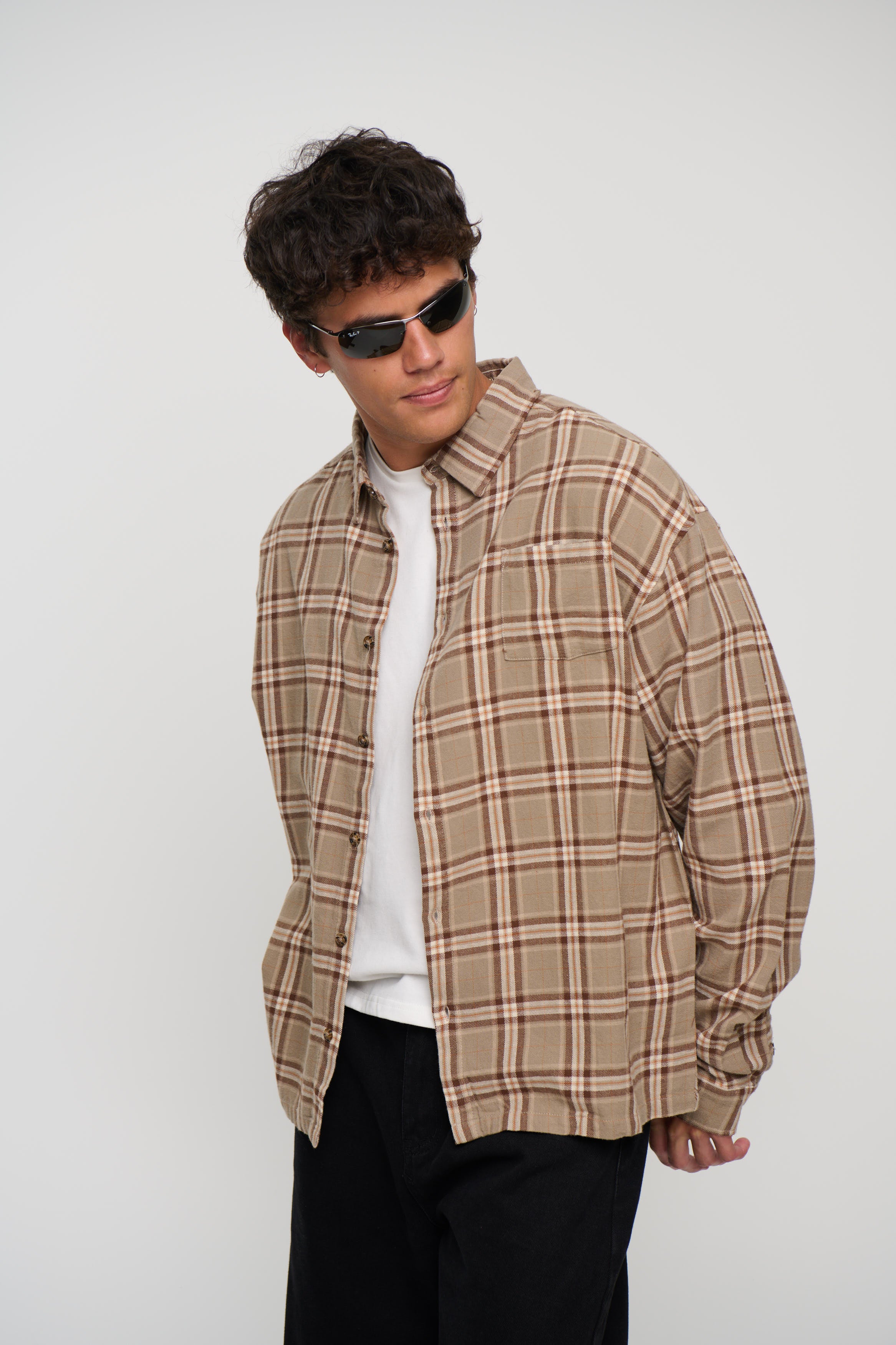 Brooklyn Check Shirt Light Brown