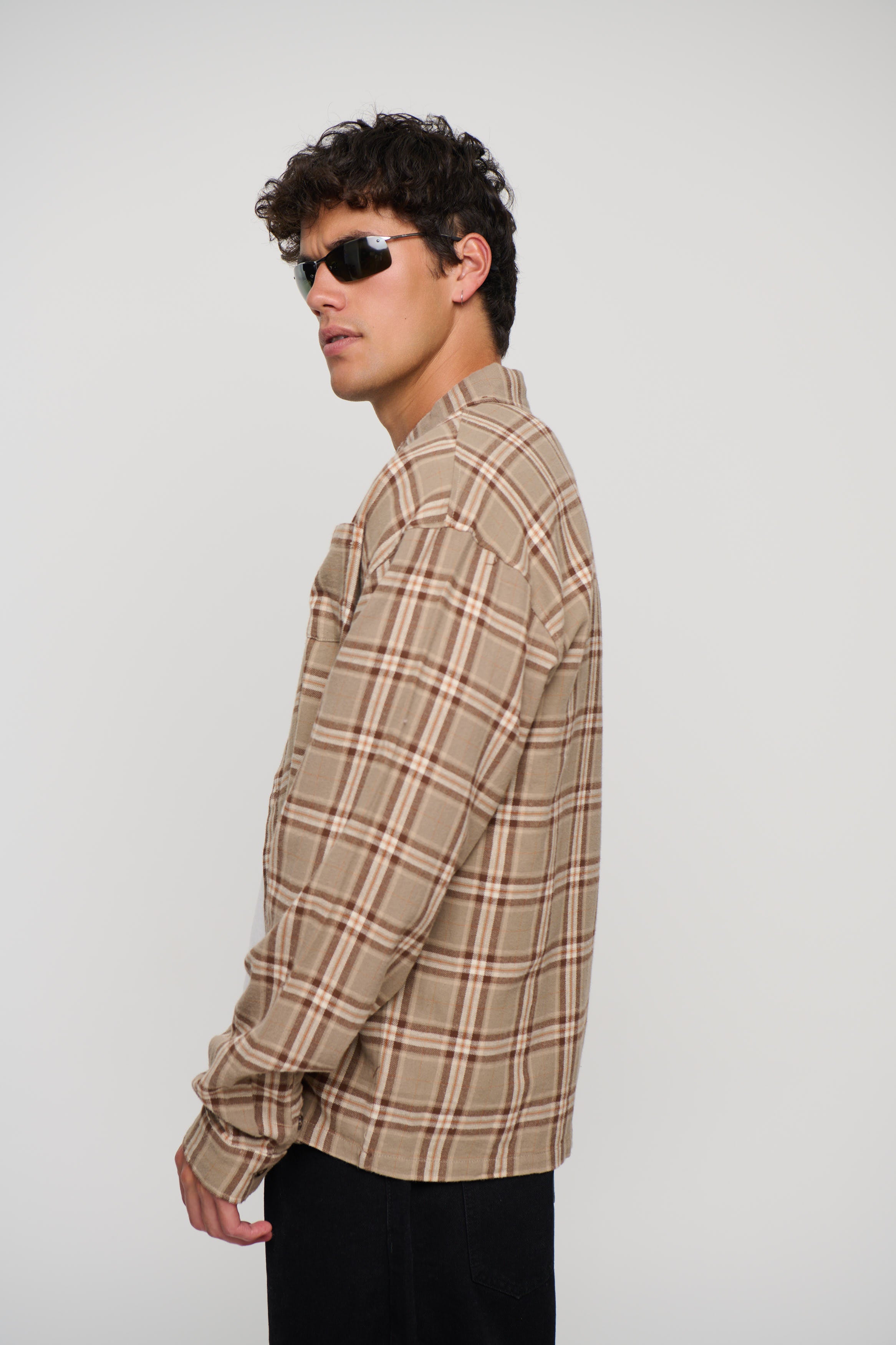 Brooklyn Check Shirt Light Brown