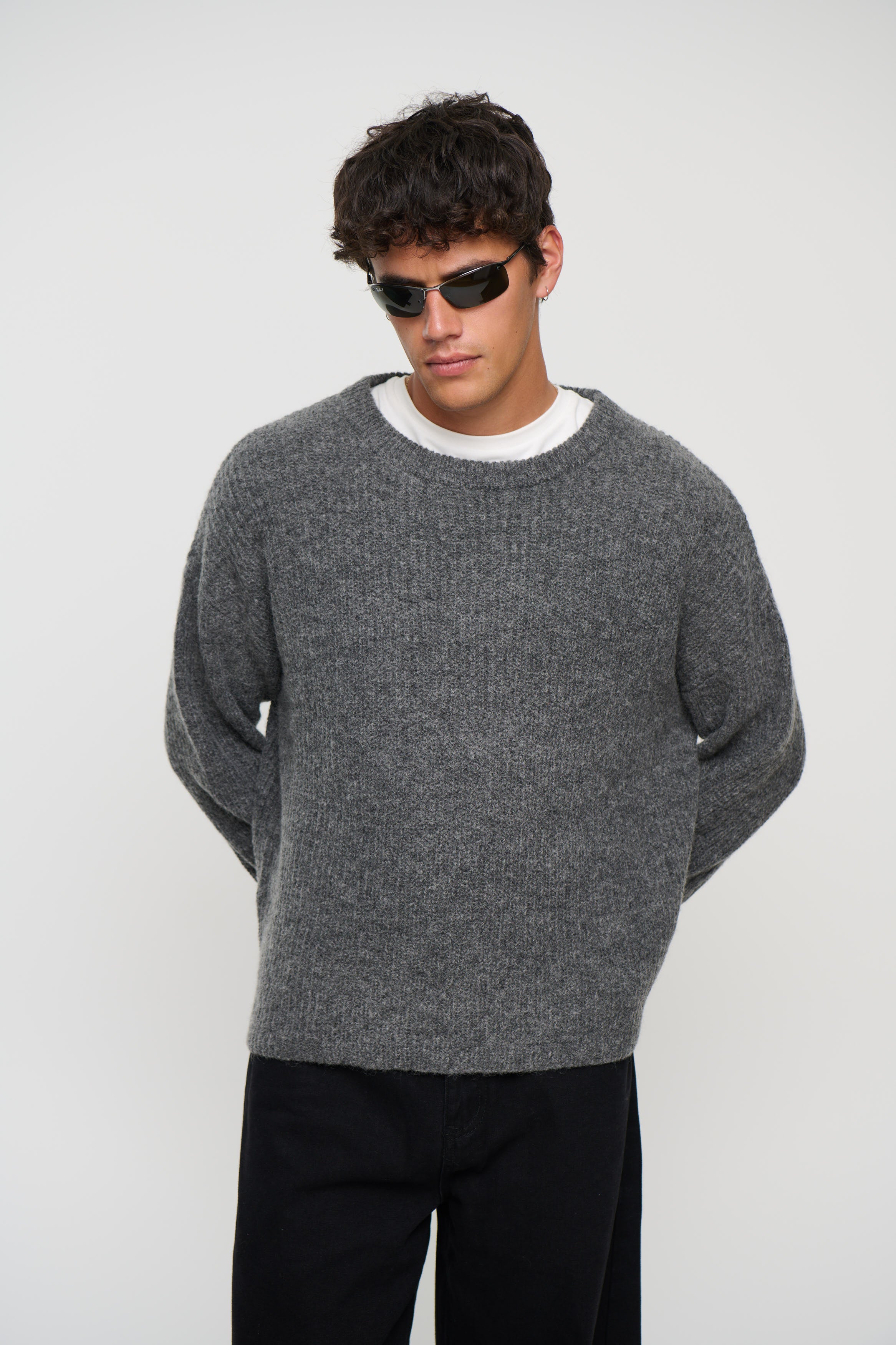 Mohair Knit Dark Grey