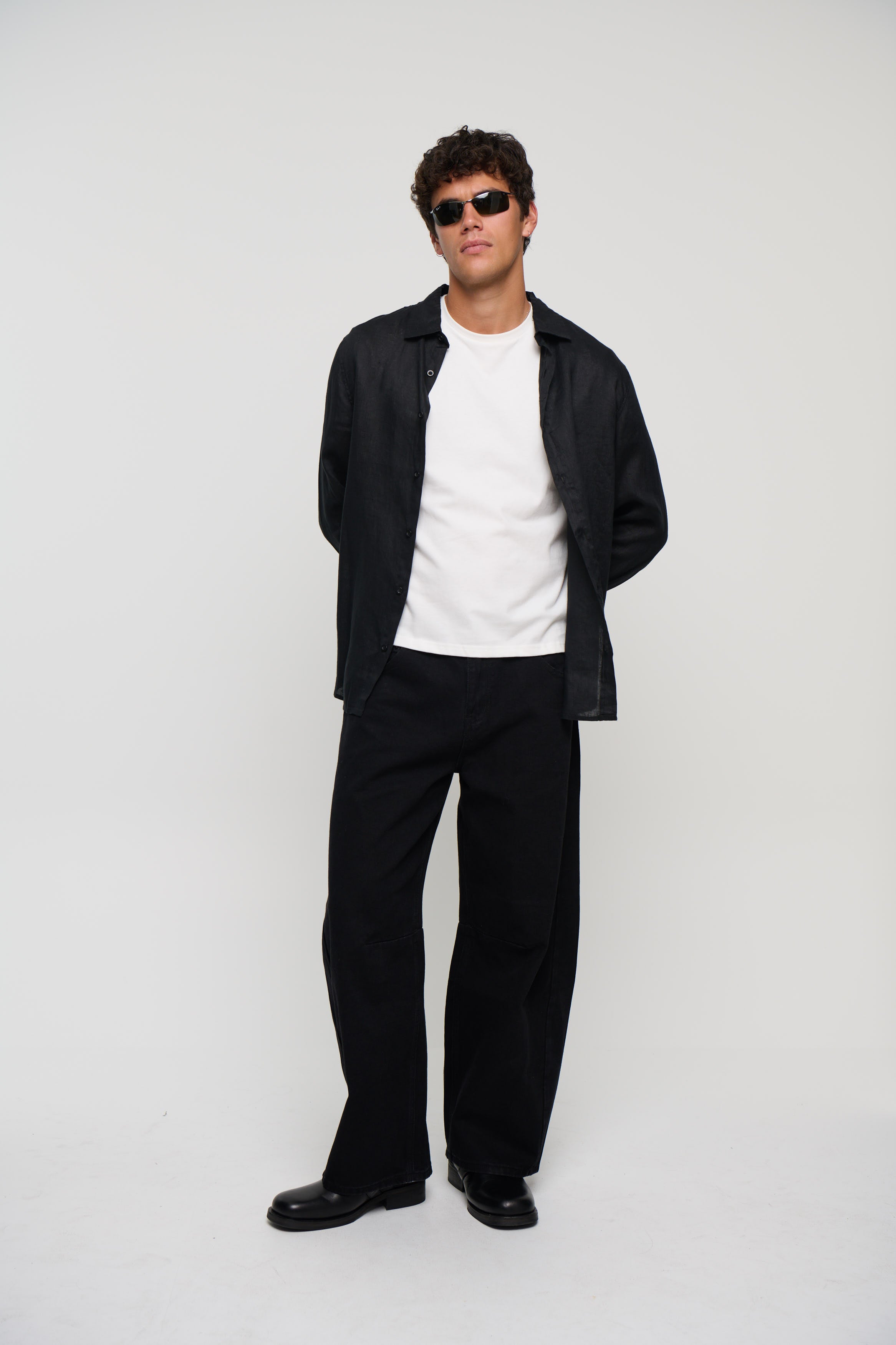 Luca Linen Shirt Black