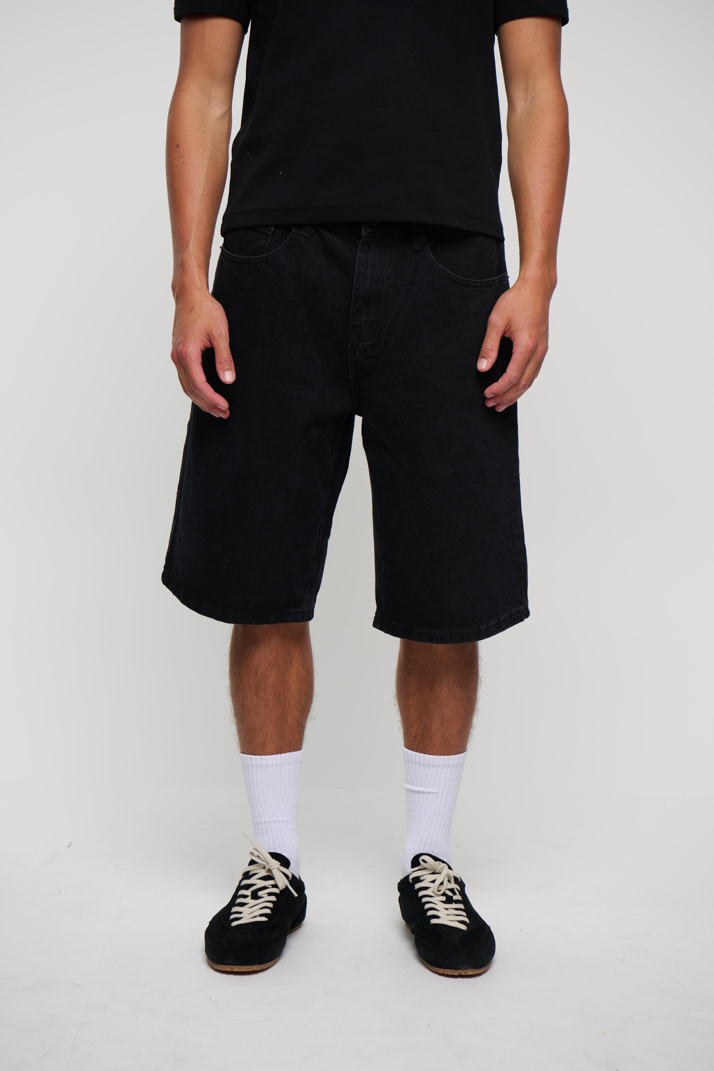 Flint Baggy Denim Jort Black