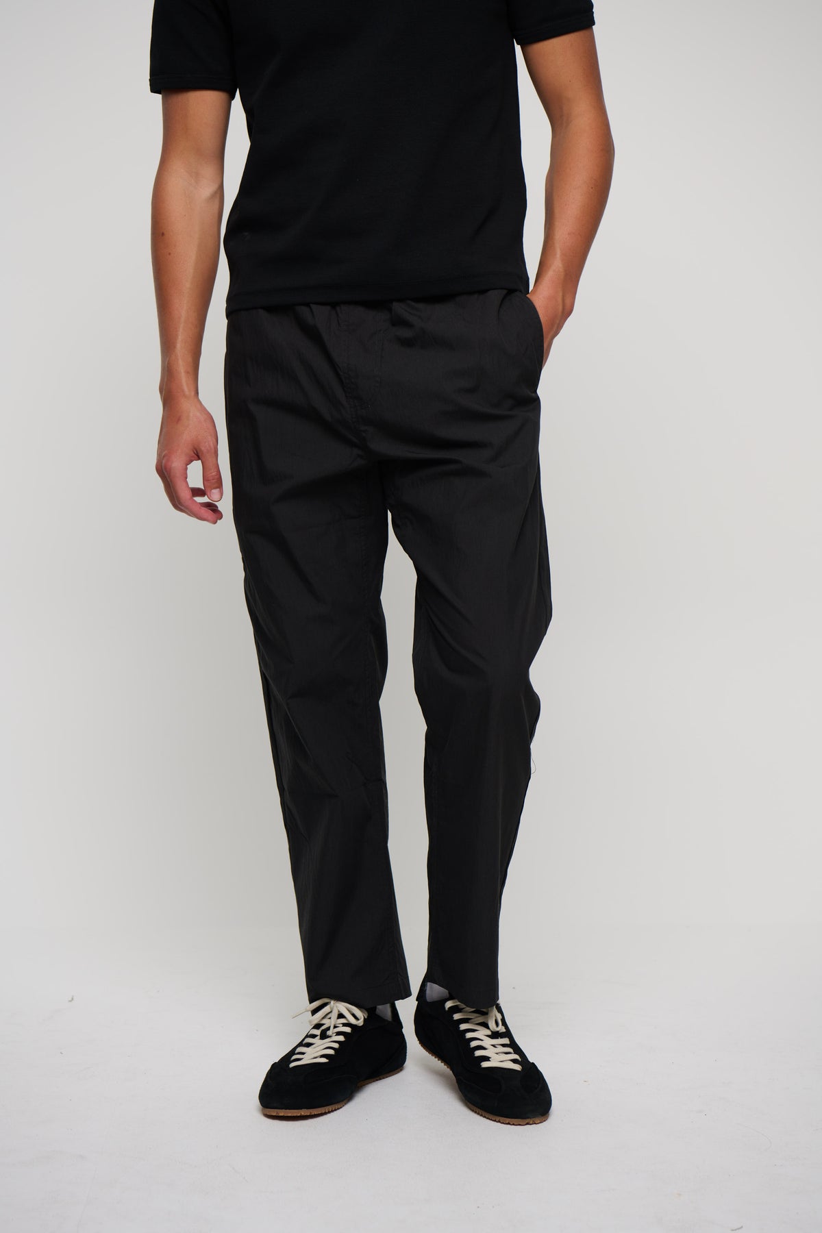 Charlie Baggy Nylon Pant Black