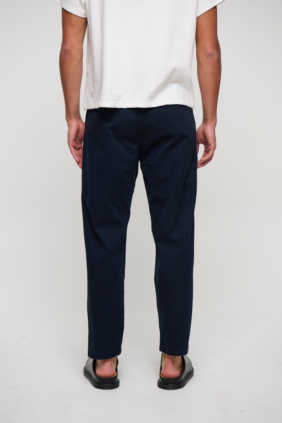 NTH Cropped Pleat Pant Navy