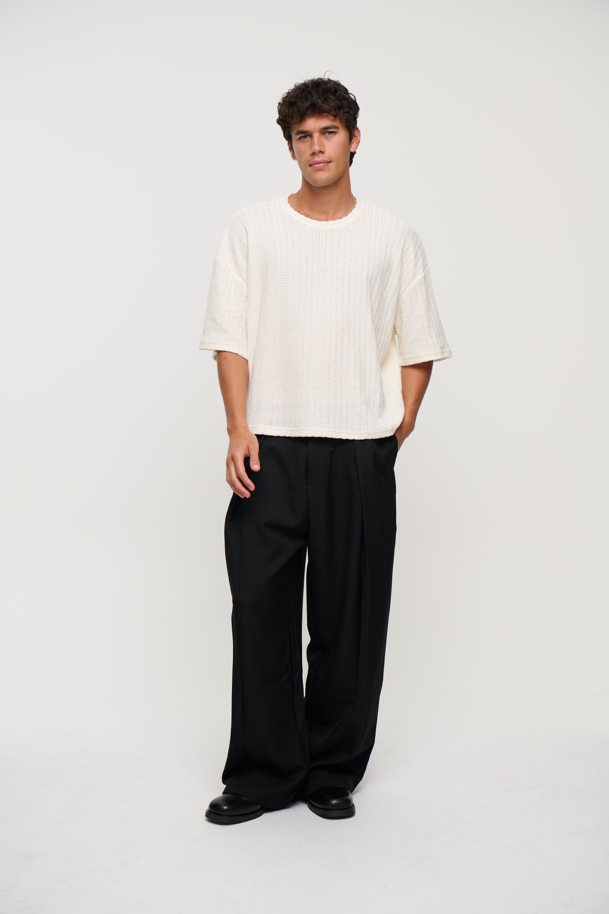 Vinnie Two Thread Stitch Tee White