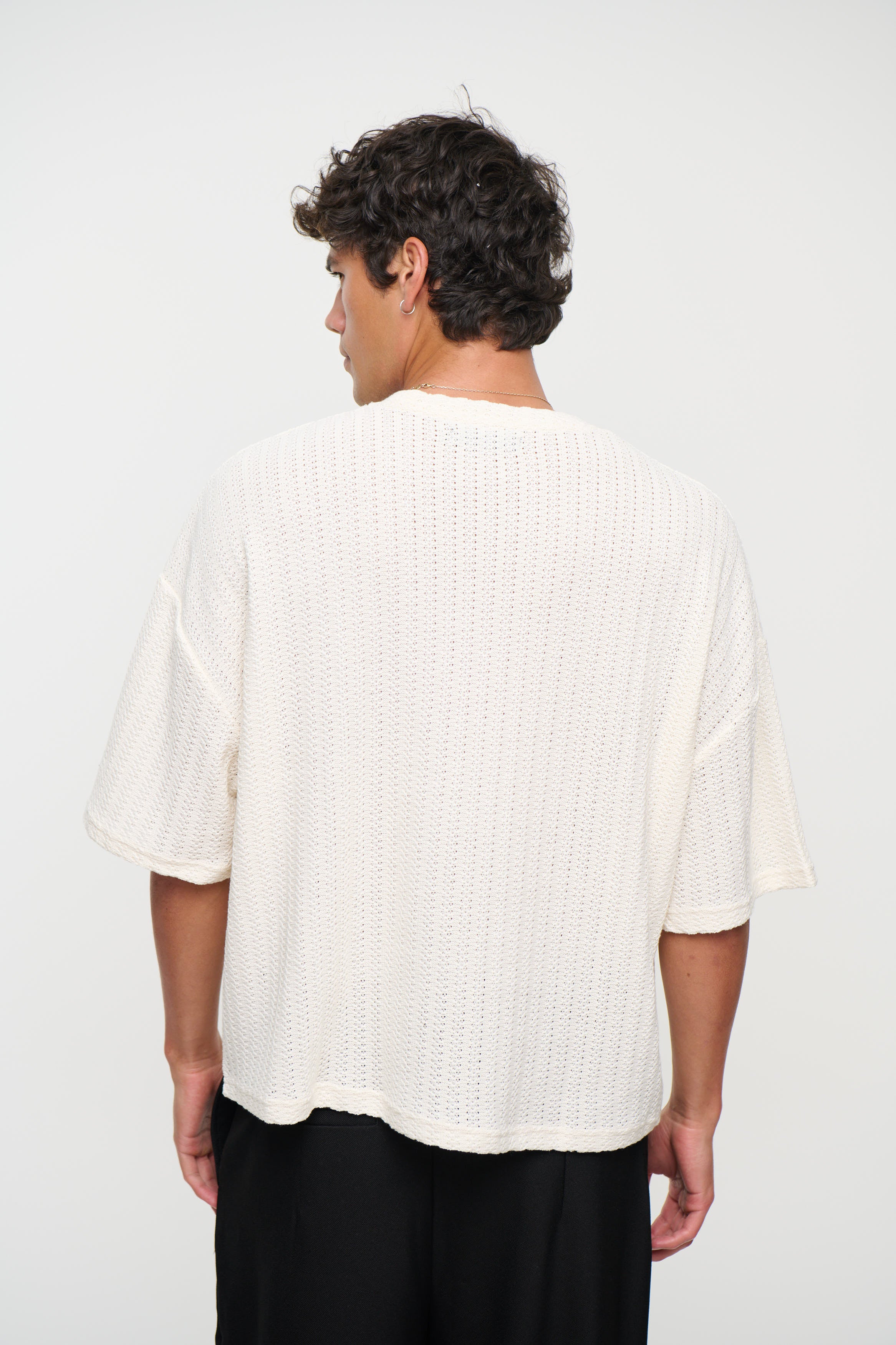 Vinnie Two Thread Stitch Tee White