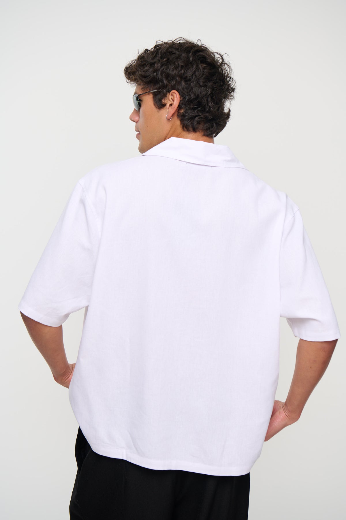 Raf Cropped Shirt Linen White