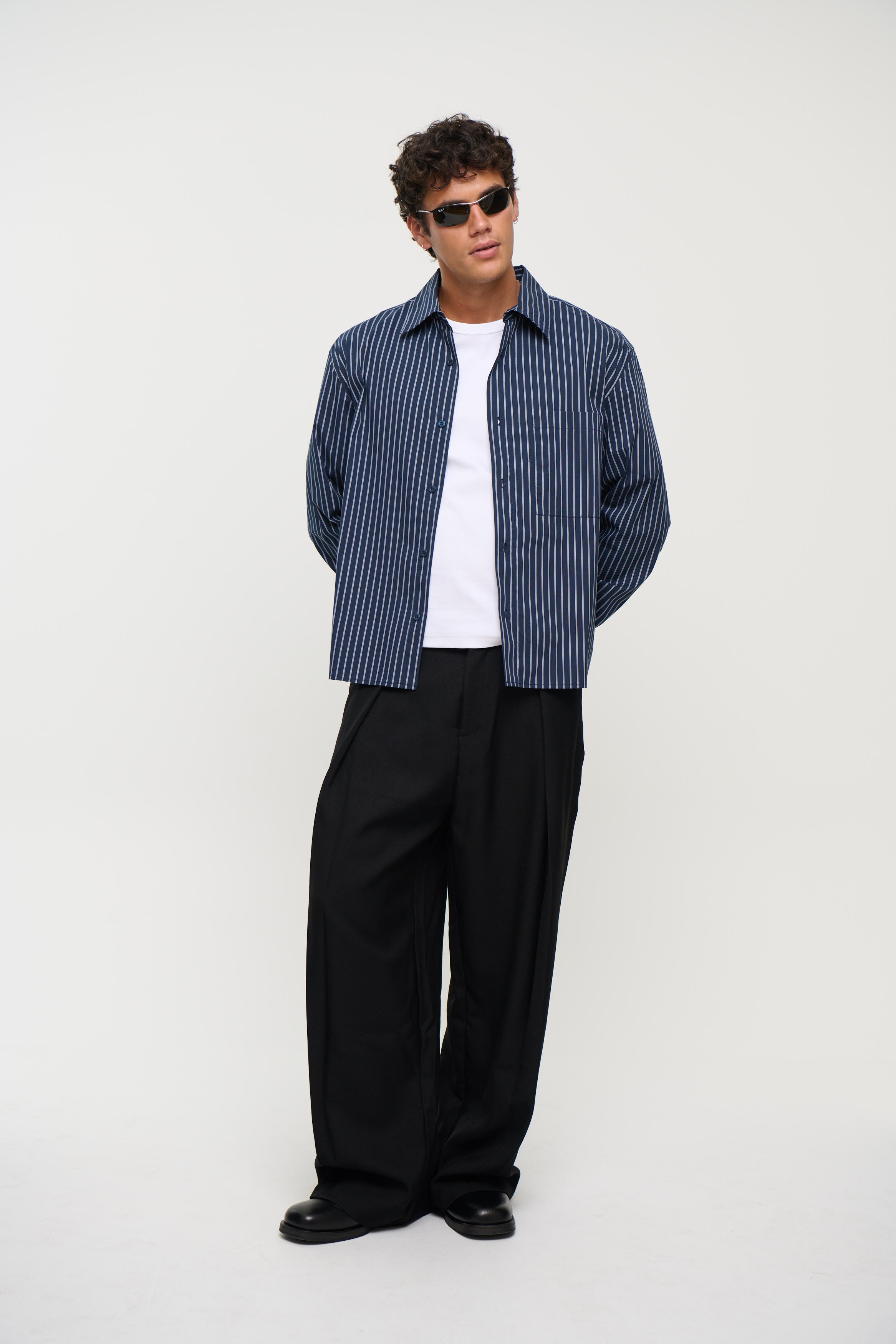 Long Sleeve Box Shirt Navy