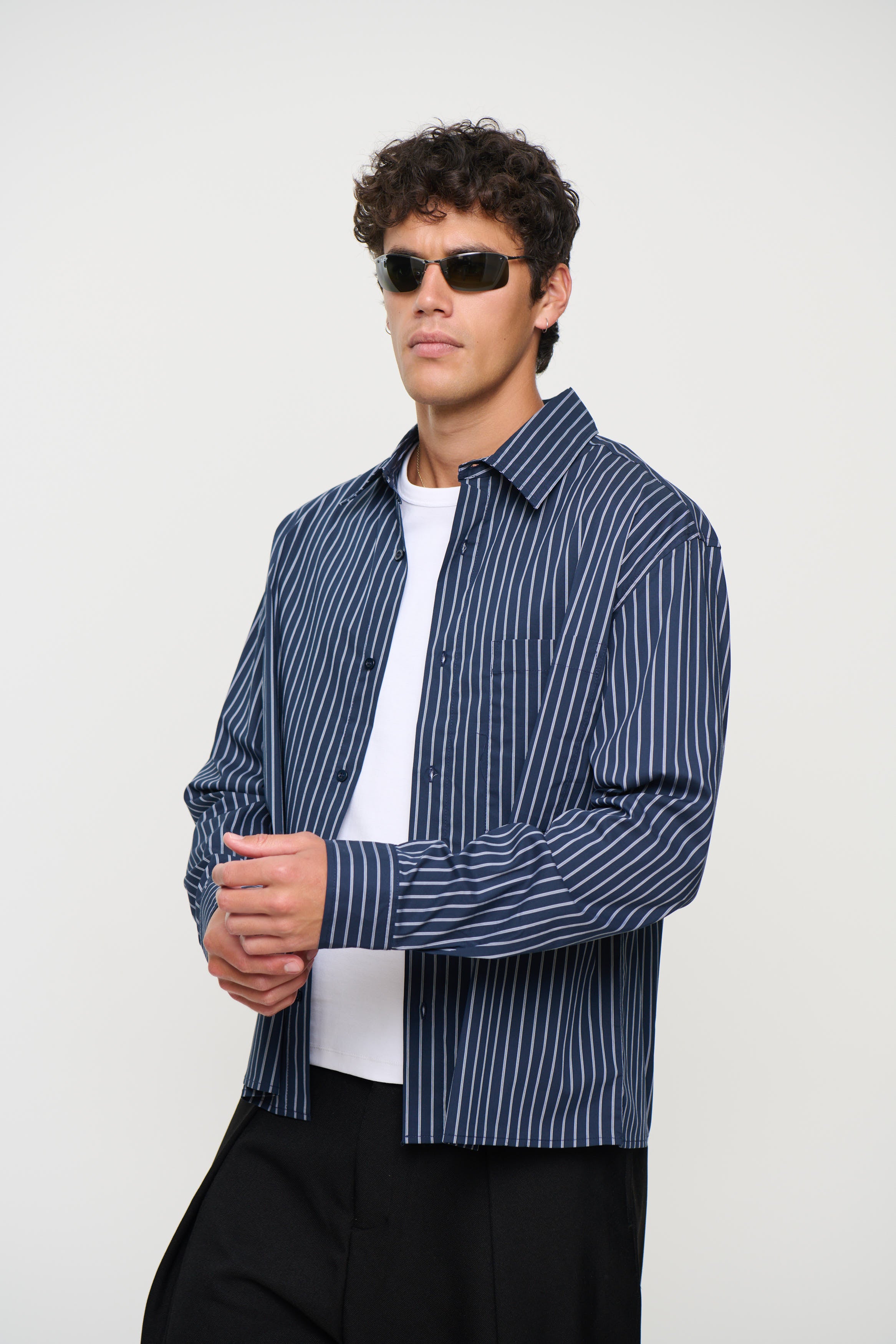 Long Sleeve Box Shirt Navy