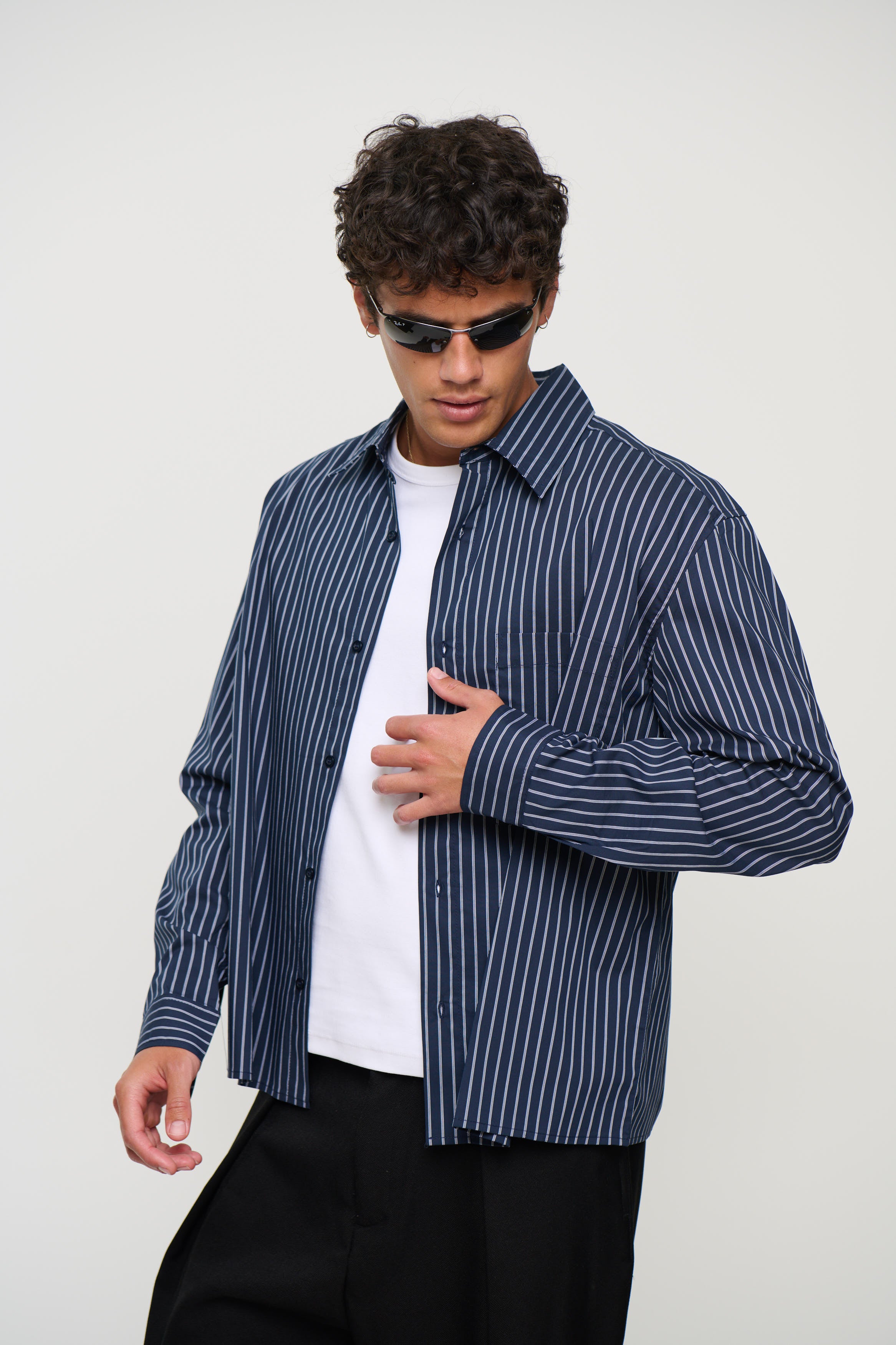 Long Sleeve Box Shirt Navy