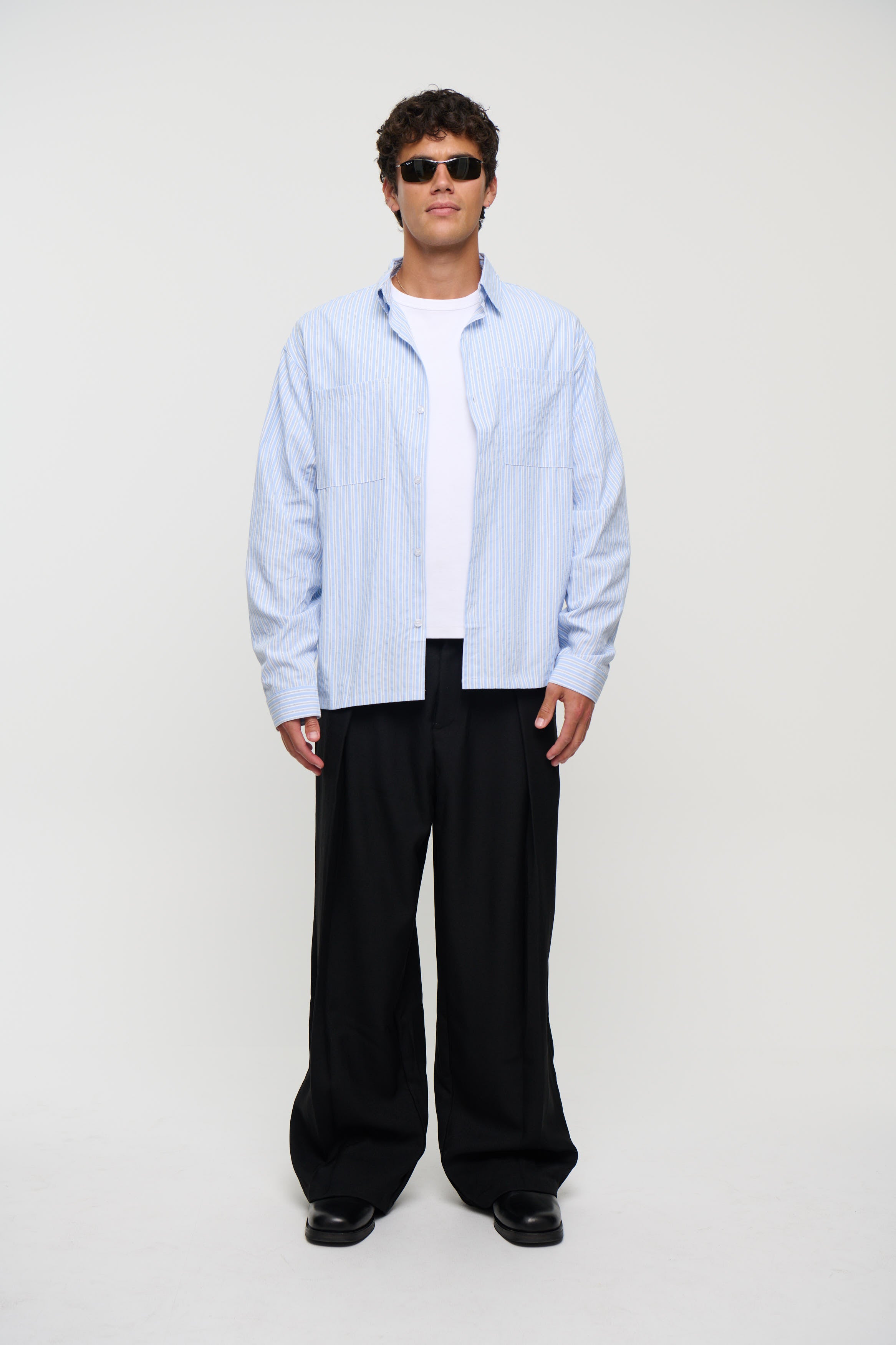 Miles Stripe Shirt Blue