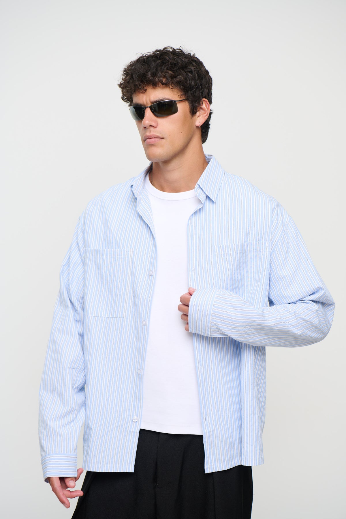 Miles Stripe Shirt Blue