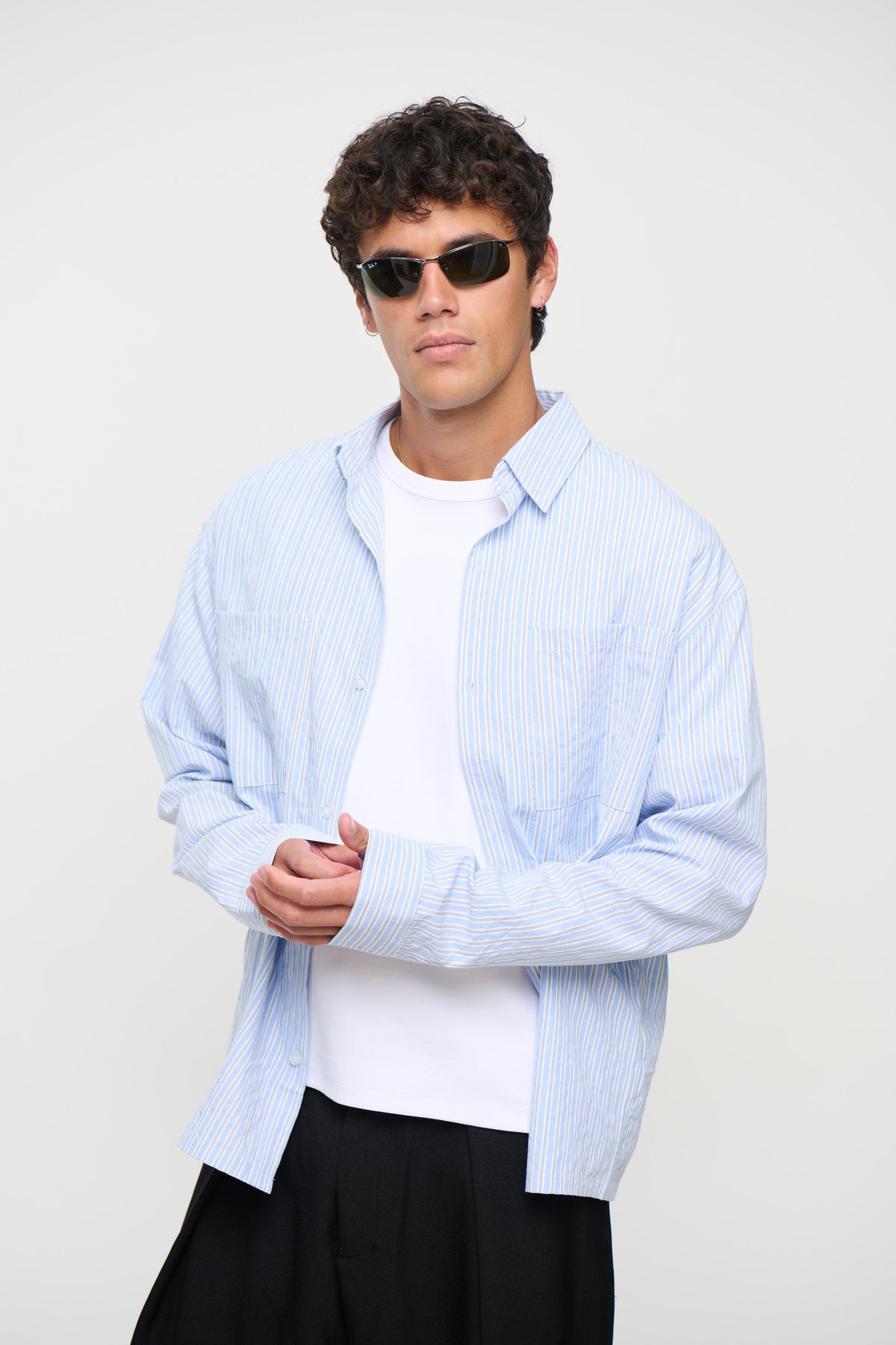 Miles Stripe Shirt Blue