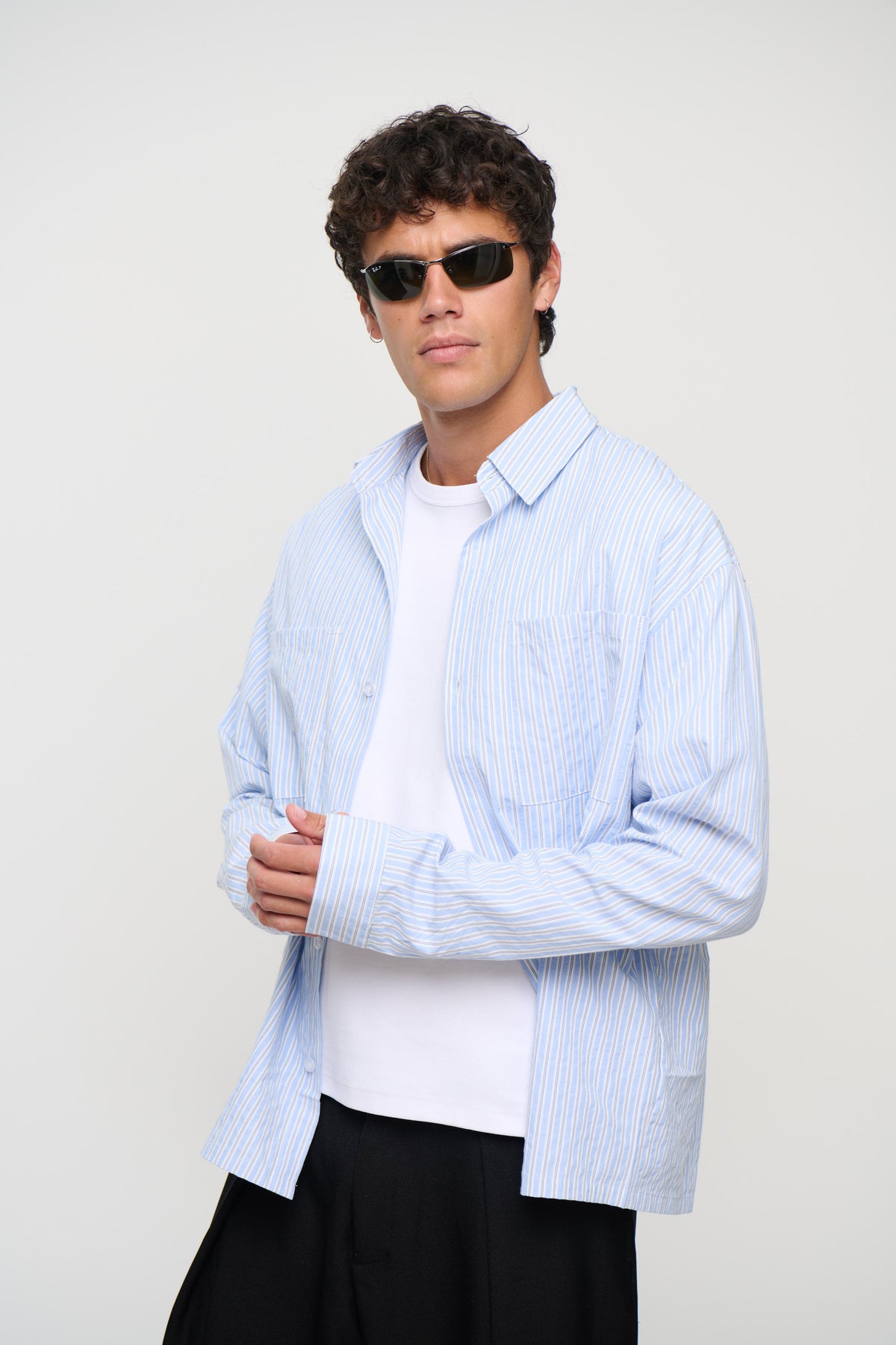 Miles Stripe Shirt Blue