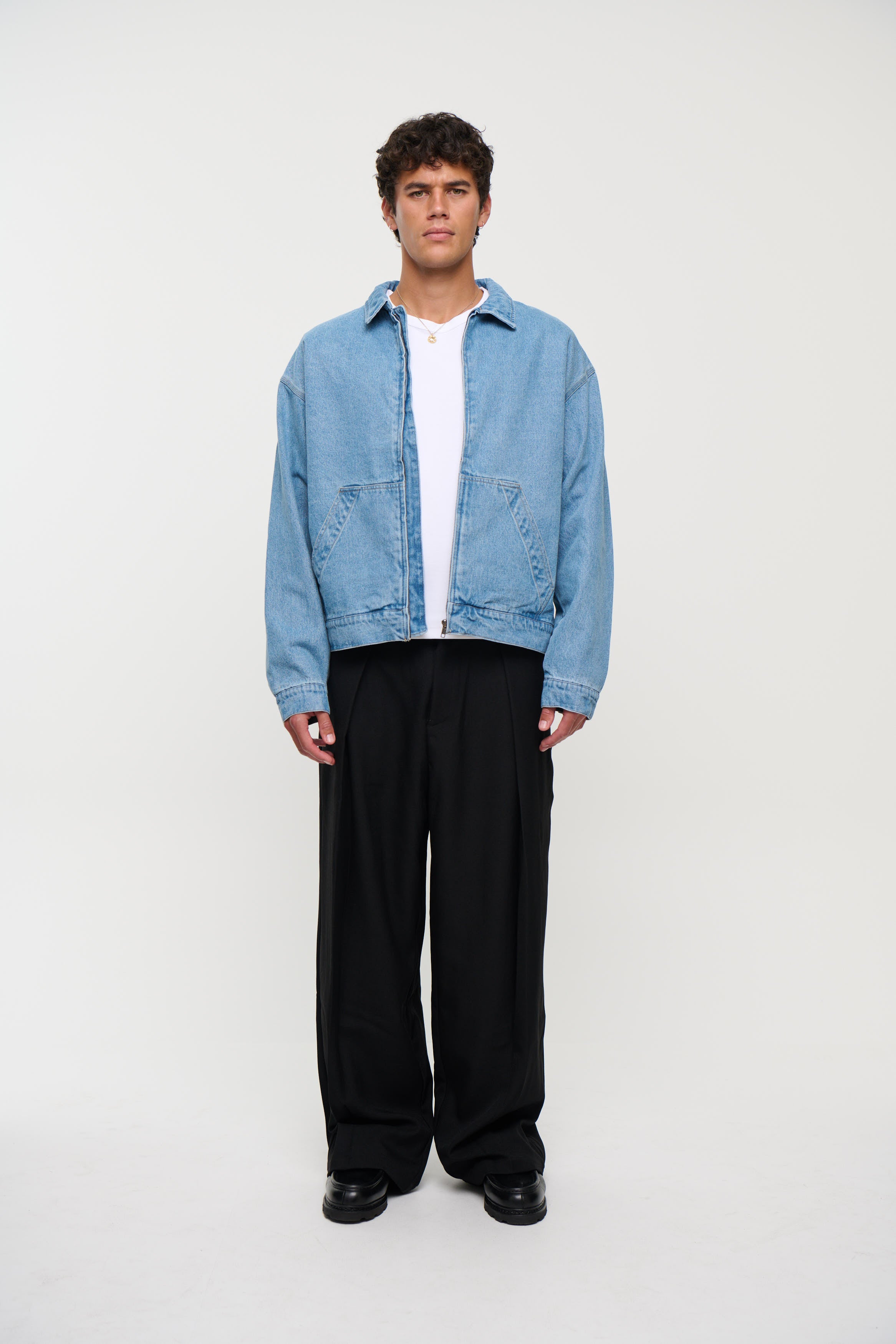 Denim Structure Jacket Blue