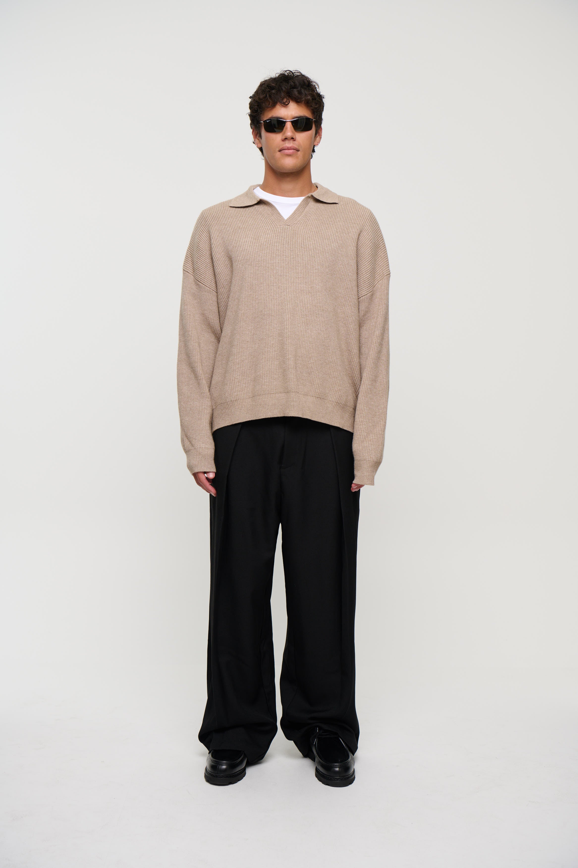 Jay Knitted Polo Oat