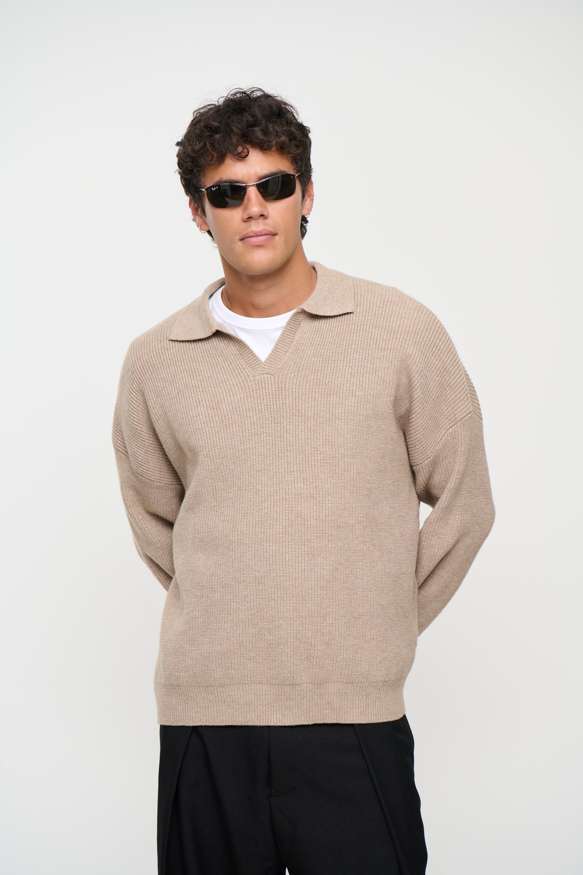 Jay Knitted Polo Oat