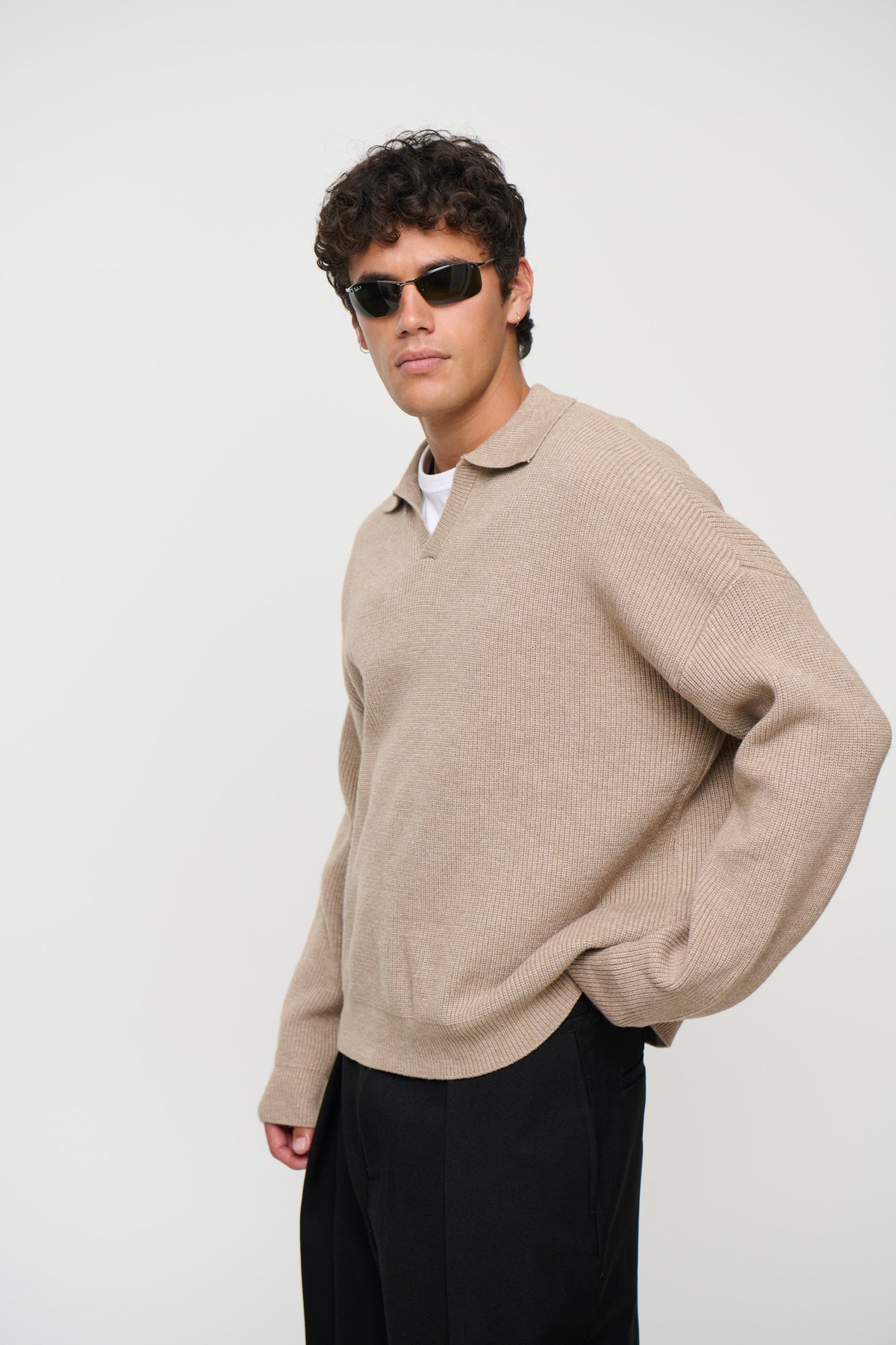 Jay Knitted Polo Oat
