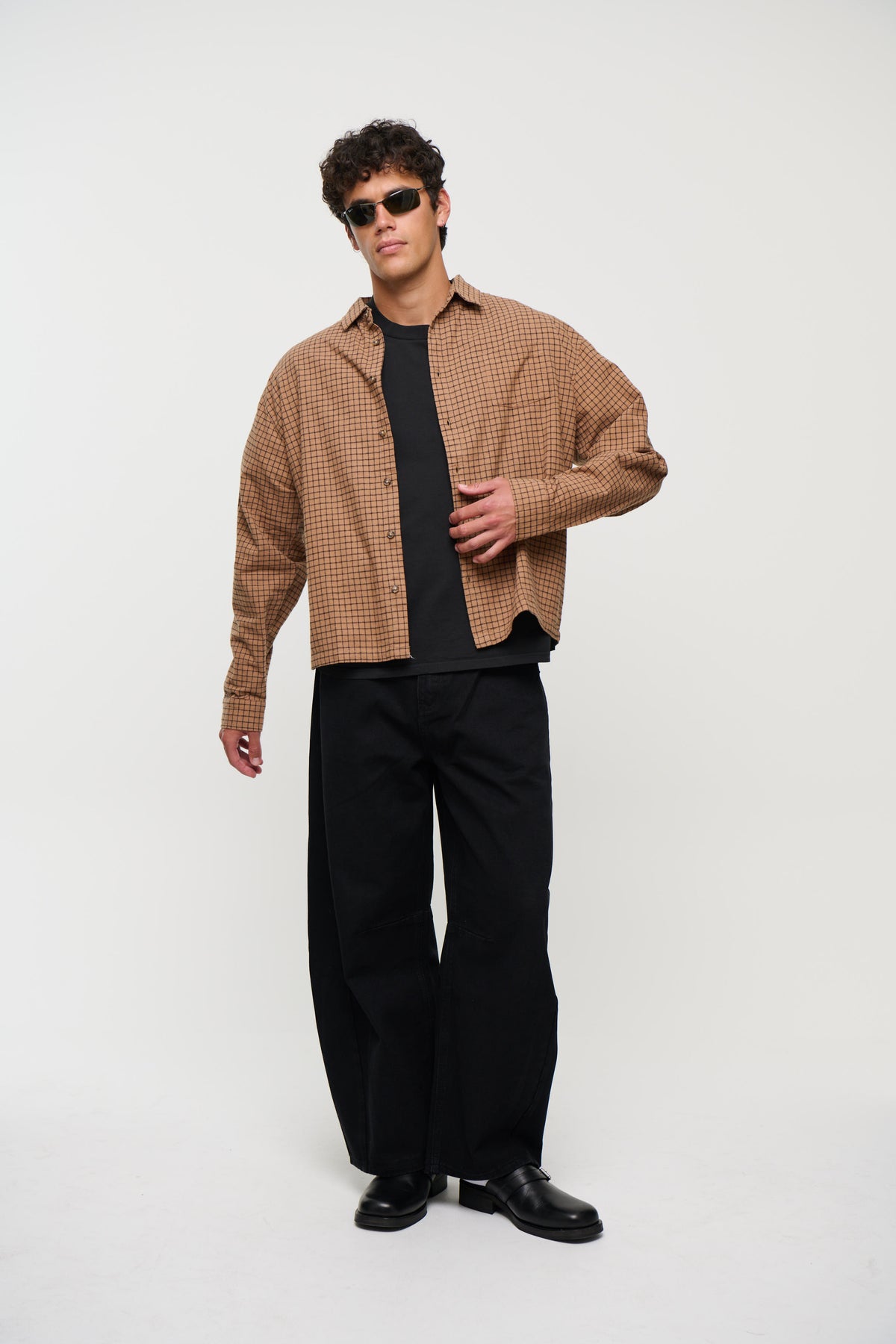 NTH Long Sleeve Check Shirt Choc
