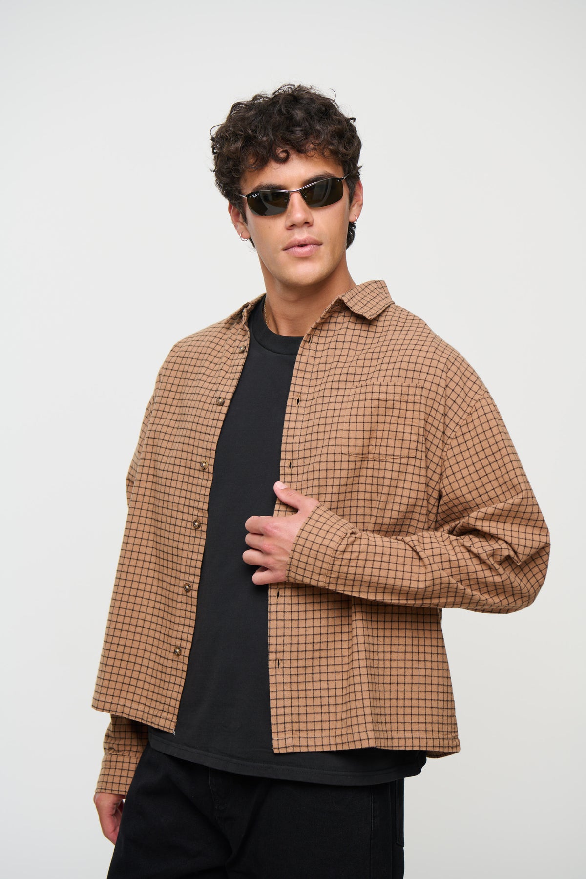 NTH Long Sleeve Check Shirt Choc