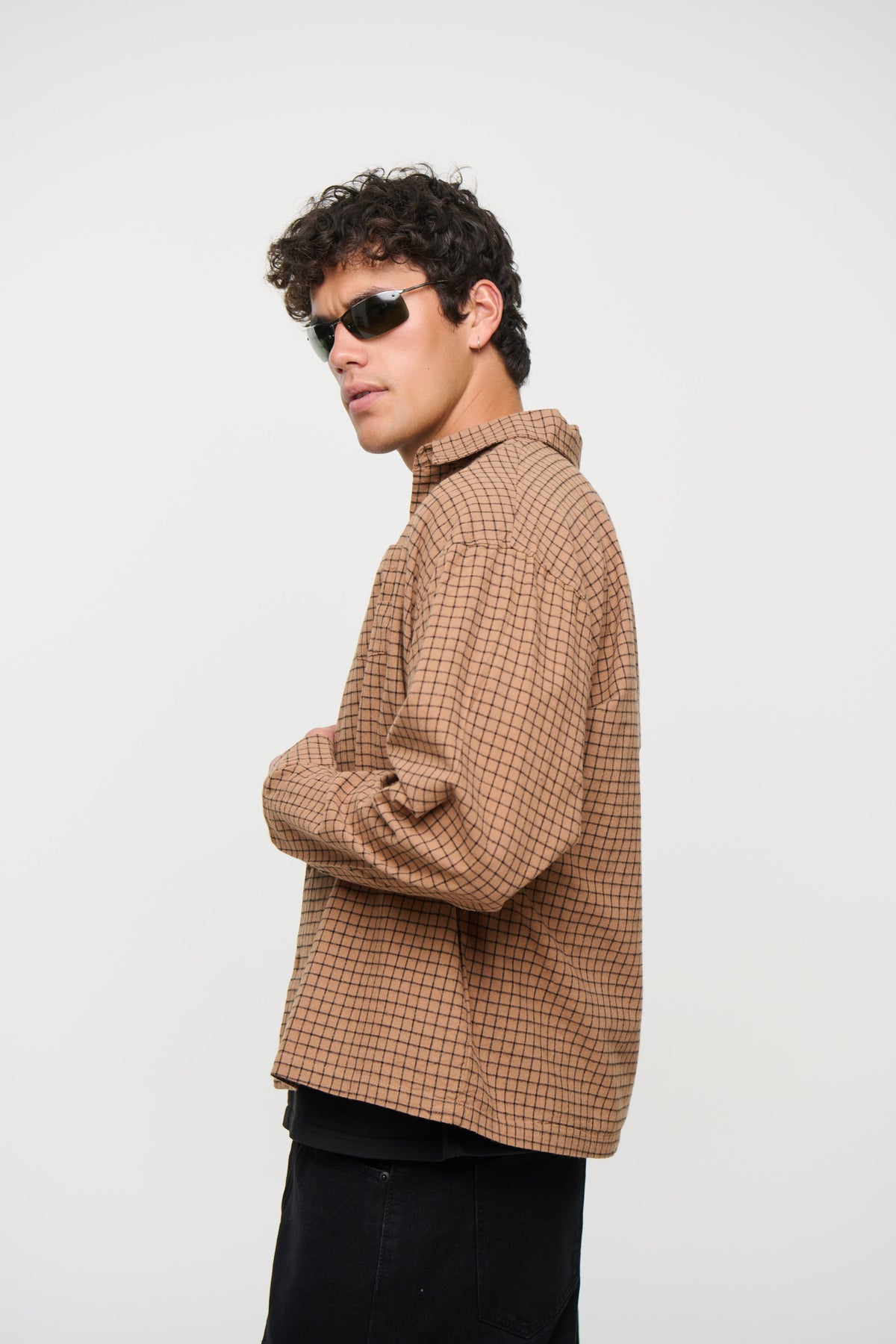 NTH Long Sleeve Check Shirt Choc