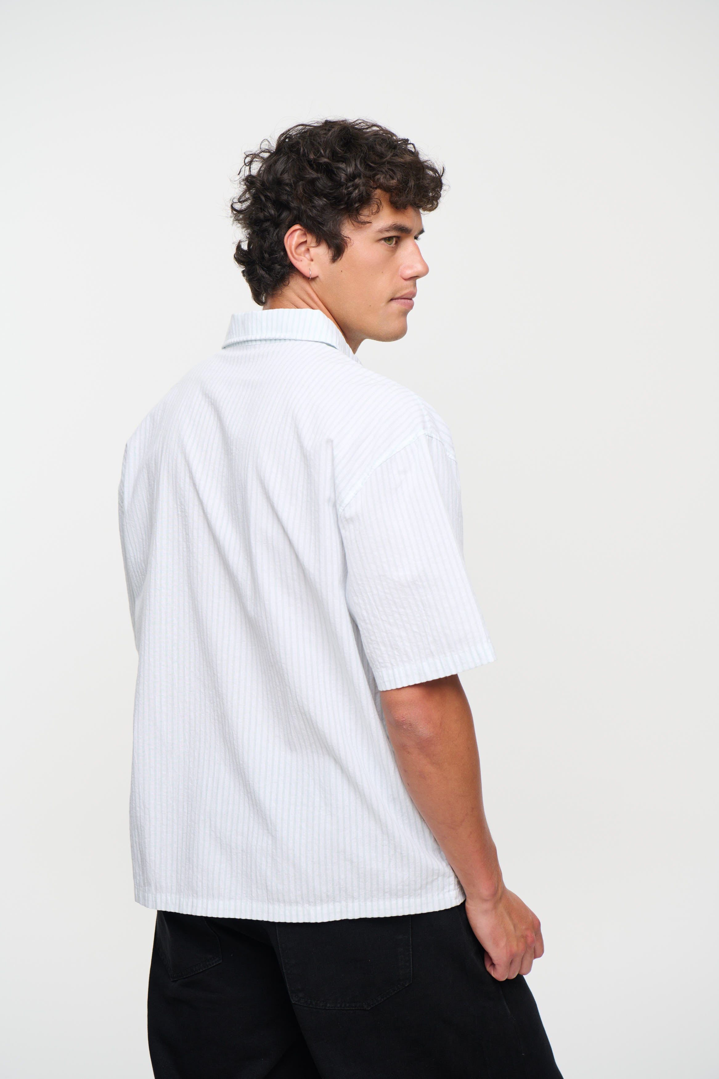 Nathaniel Drop Shirt Stripe Sage