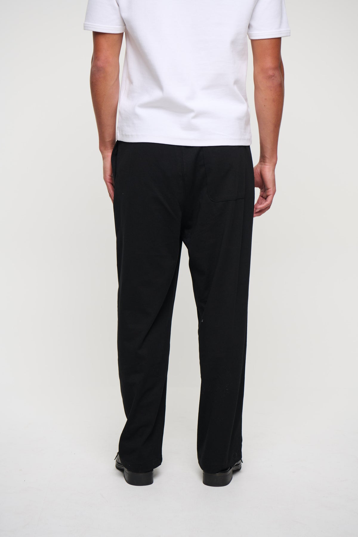 Relaxed Tailored Cotton Suit Pant Black