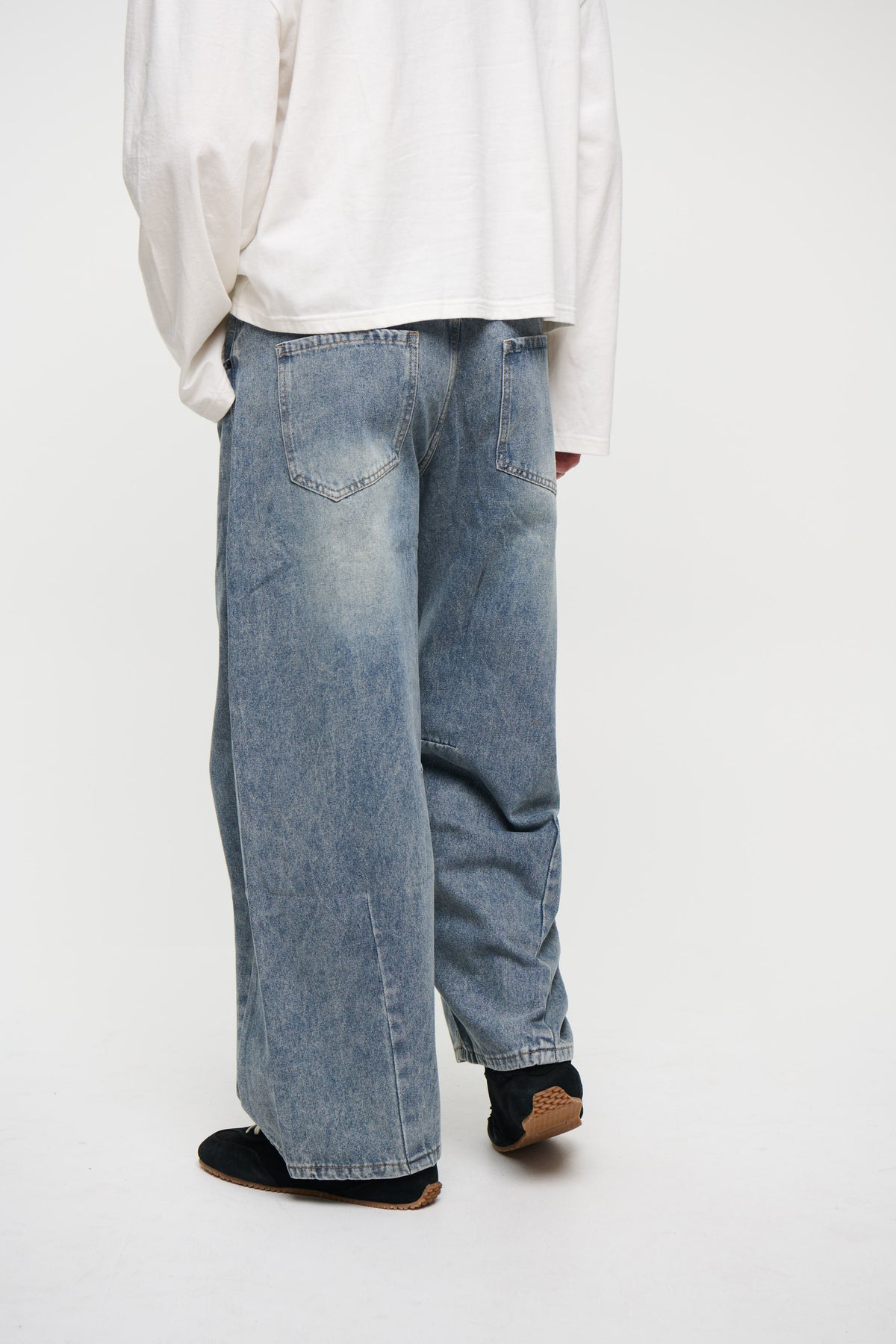 Silv Baggy Drawstring Denim Blue